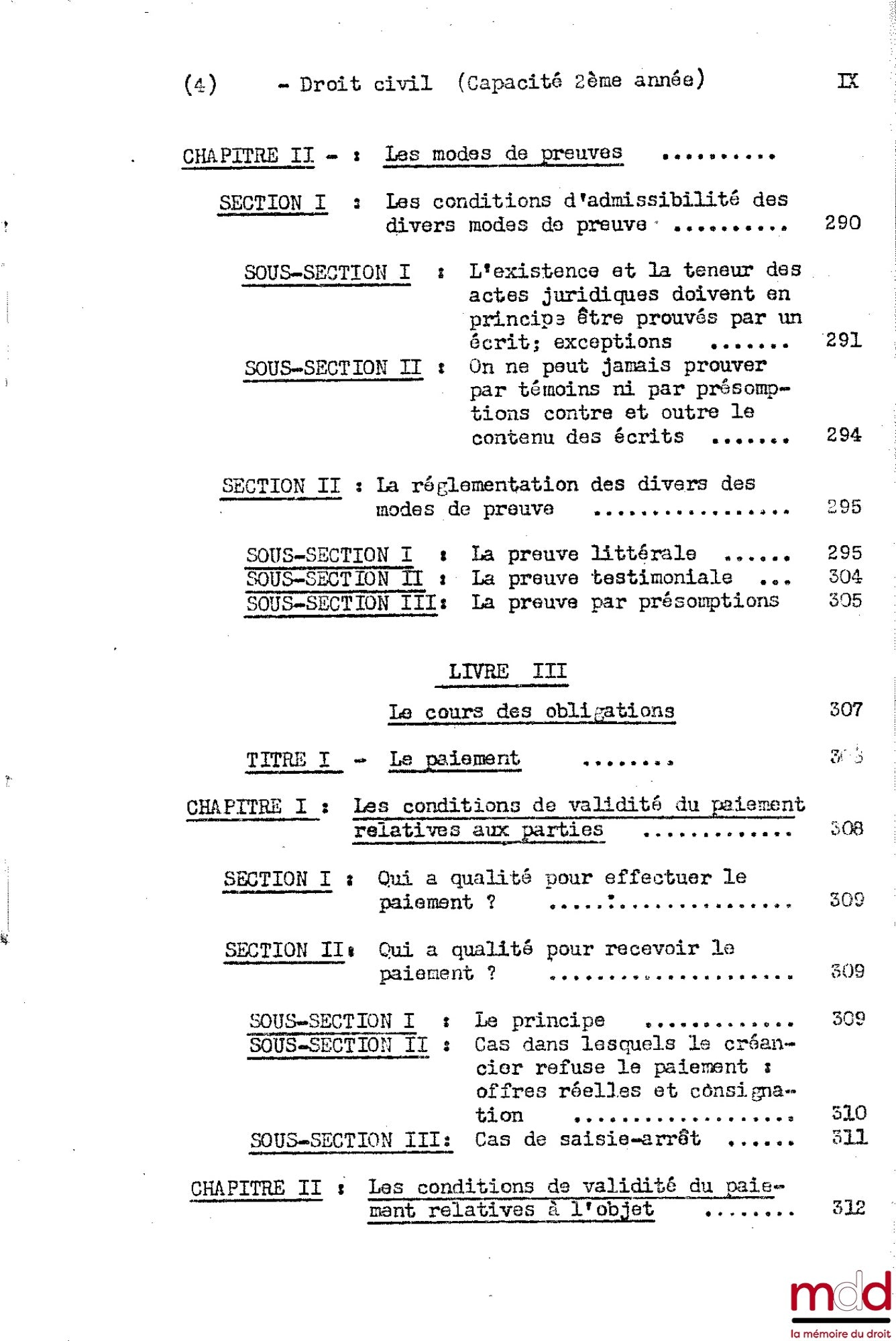 DESBOIS (Henri) – COURS DE DROIT CIVIL, Capacité 2e année, 1953-1954