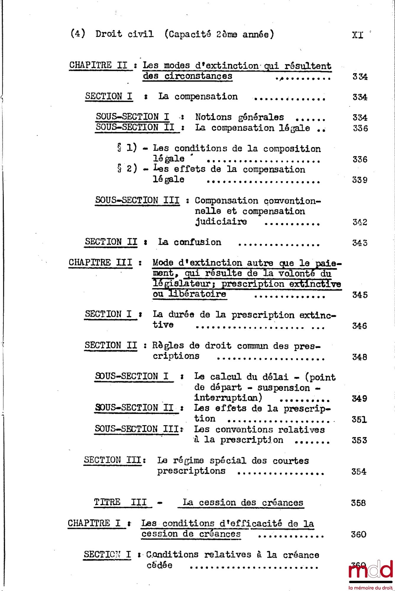 DESBOIS (Henri) – COURS DE DROIT CIVIL, Capacité 2e année, 1953-1954