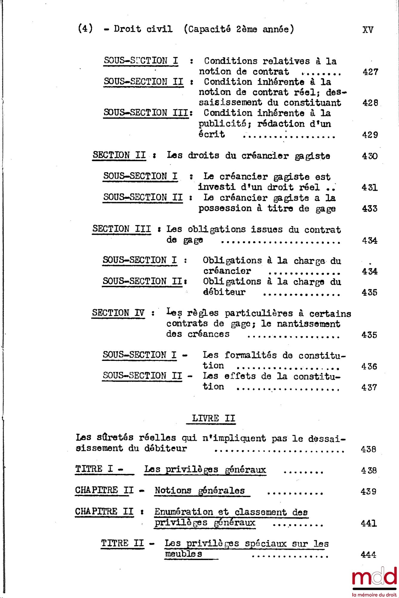 DESBOIS (Henri) – COURS DE DROIT CIVIL, Capacité 2e année, 1953-1954