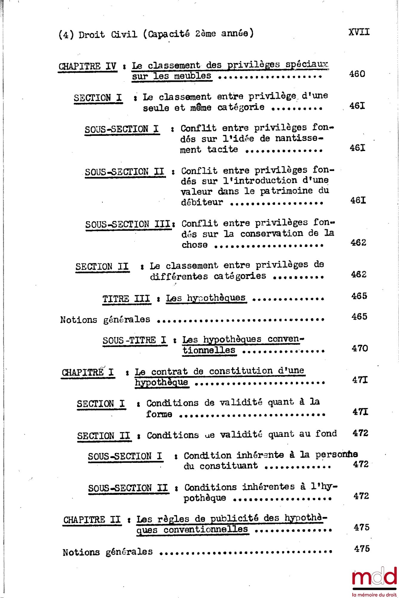 DESBOIS (Henri) – COURS DE DROIT CIVIL, Capacité 2e année, 1953-1954