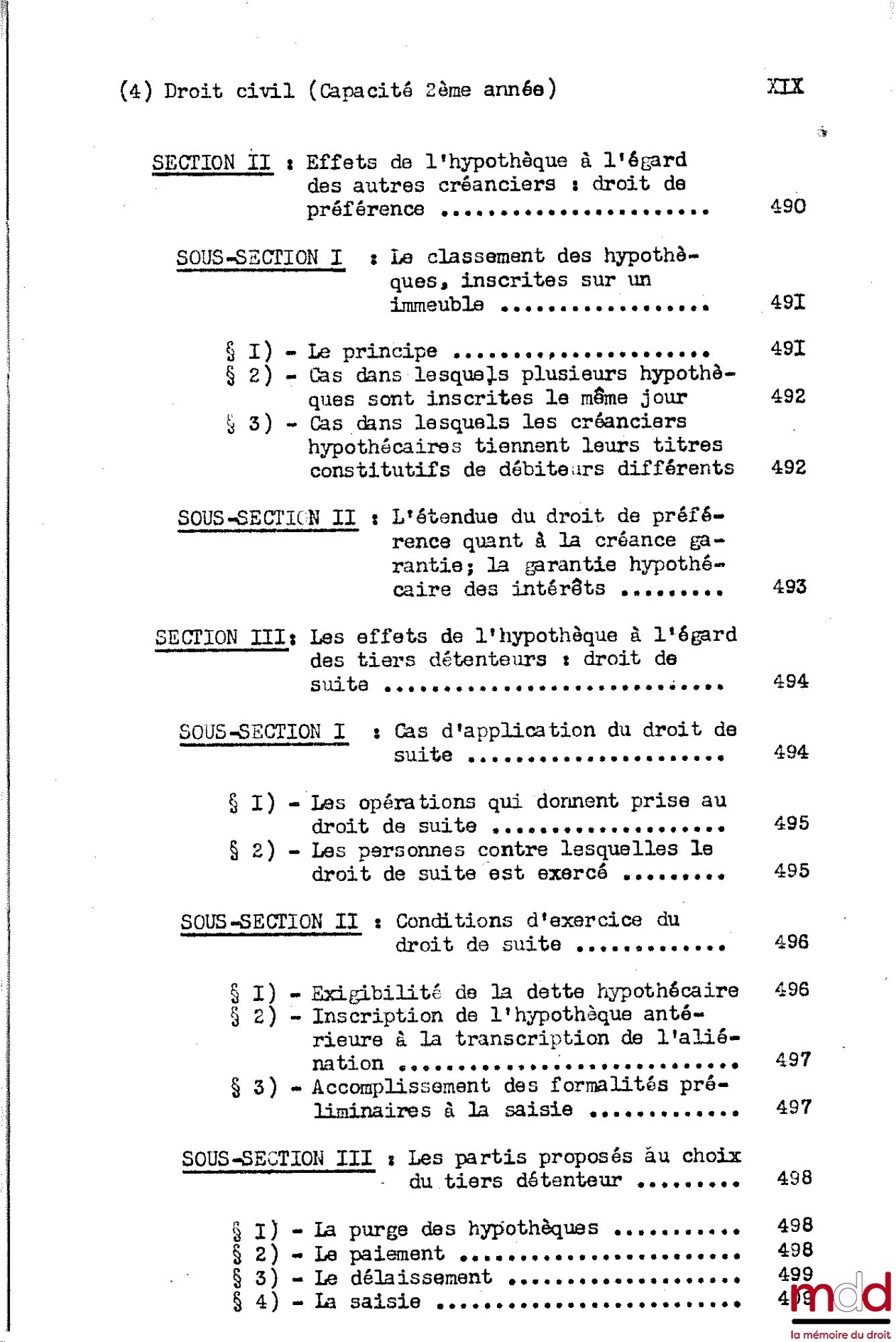 DESBOIS (Henri) – COURS DE DROIT CIVIL, Capacité 2e année, 1953-1954