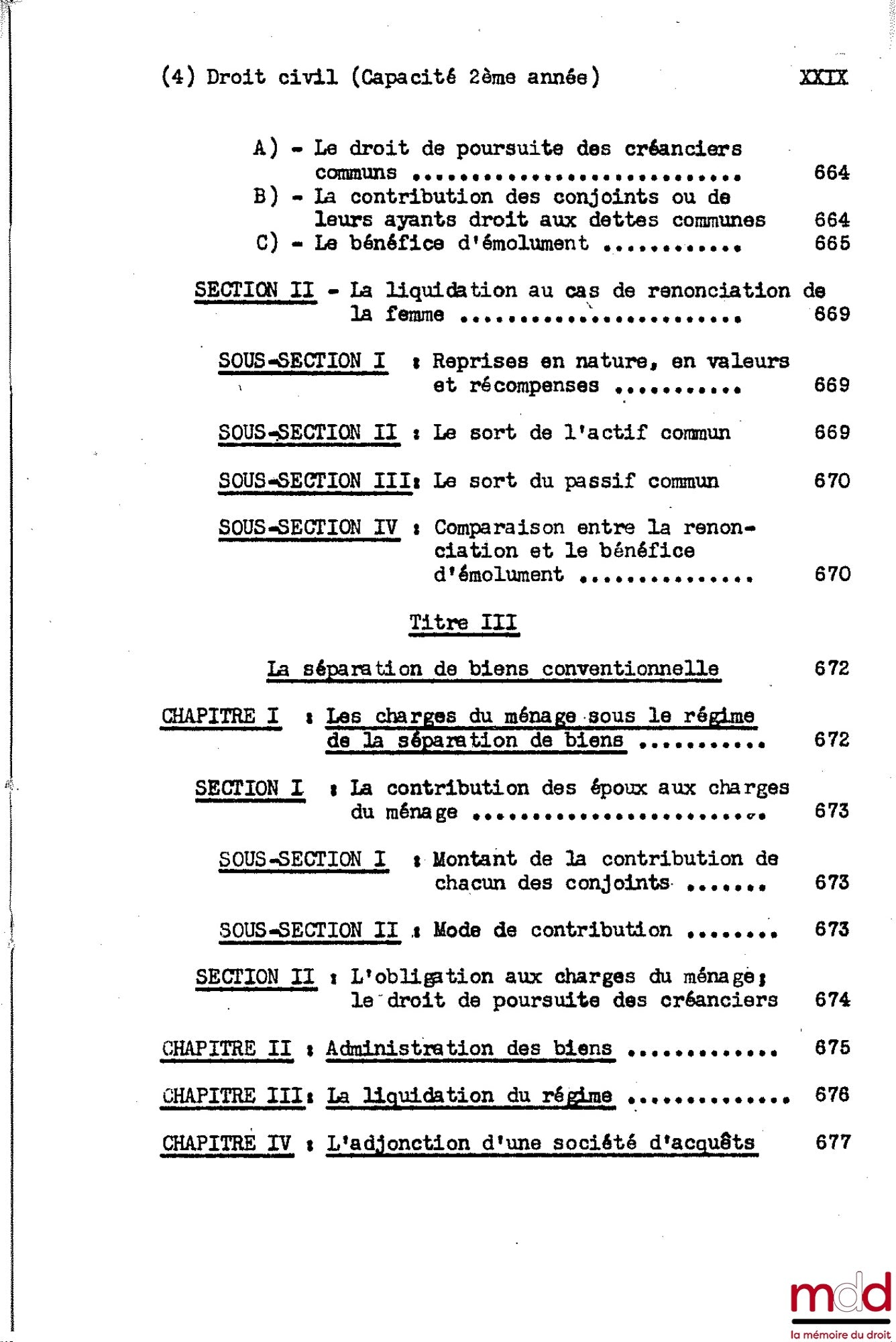 DESBOIS (Henri) – COURS DE DROIT CIVIL, Capacité 2e année, 1953-1954