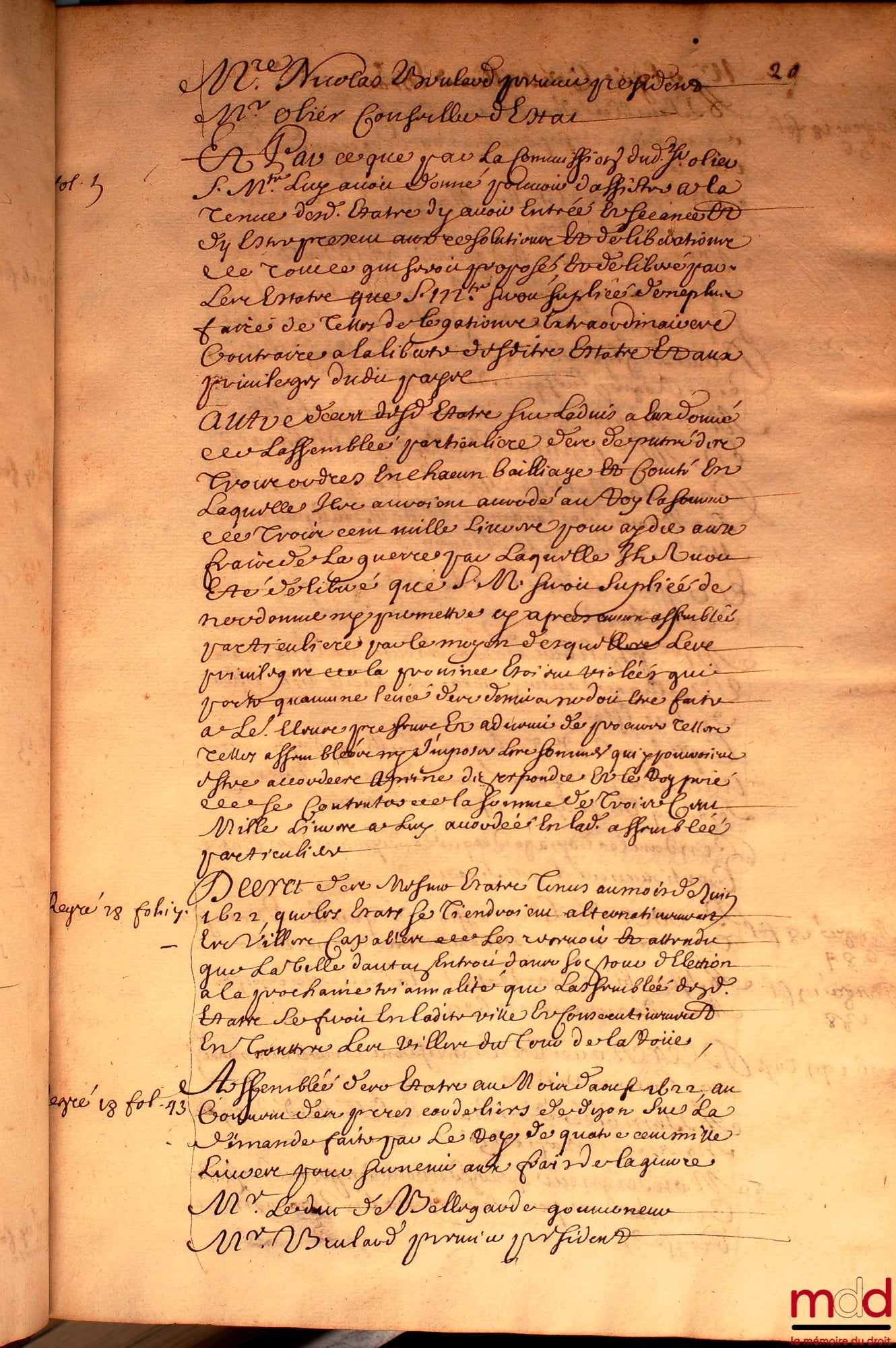 [Bourgogne - Manuscrit] – ESTATS DE BOURGOGNE : RECUEIL PAR ORDRE ALPHABÉTIQUE DES DÉLIBÉRATIONS ET DÉCRETS DES ESTATS DE BOURGOGNE DE 1548 À 1665 ENVIRON