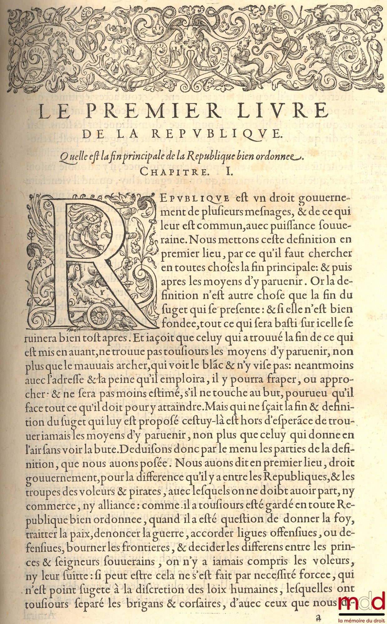 BODIN (Jean) – LES SIX LIVRES DE LA RÉPUBLIQUE, 3e éd. revue, corrigée & augmentée de nouveau