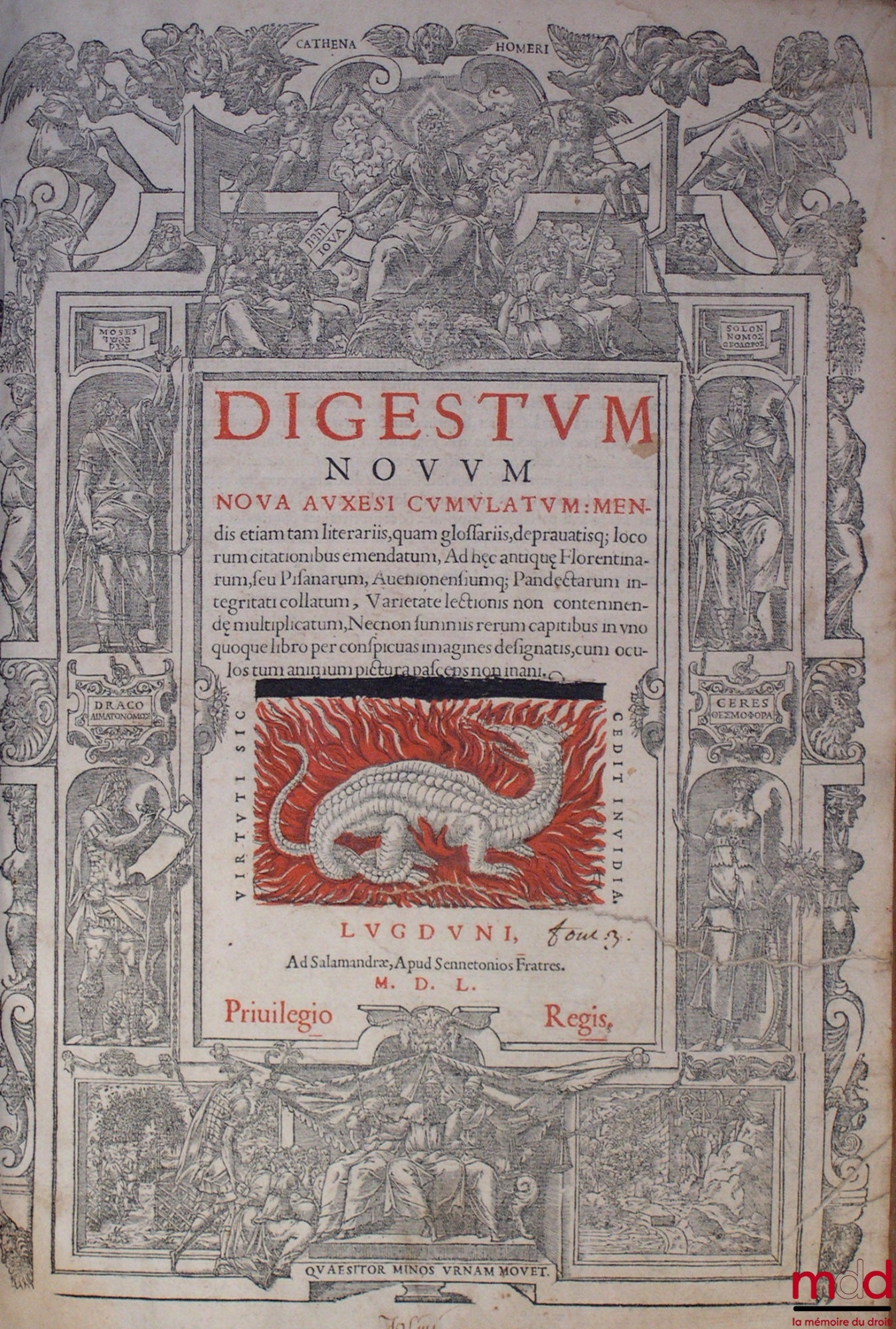 [Corpus juris civilis], ACCURSIUS, REBUFFUS (Pierre) – ENSEMBLE DE 4 TOMES DU CORPUS JURIS CIVILIS DE JUSTINIEN ISSUS DE 2 ÉDITIONS DIFFÉRENTES : TOME I : DIGESTUM VETUS. D. JUSTINIANI (…) JURIS ENUCLEATI, EX OMNI VETERE IURE COLLECTI, DIGESTORUM, SIVE PA