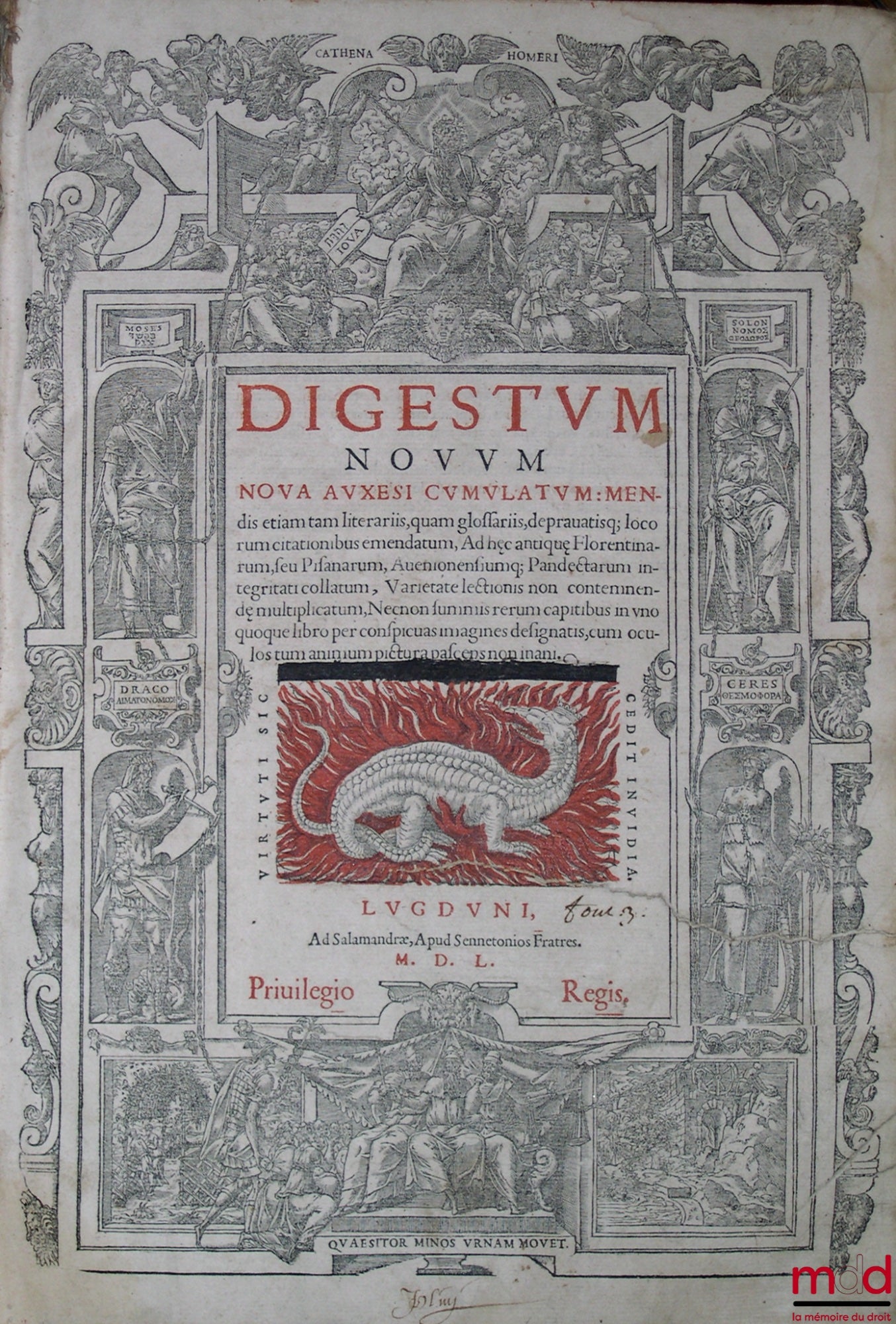 [Corpus juris civilis], ACCURSIUS, REBUFFUS (Pierre) – ENSEMBLE DE 4 TOMES DU CORPUS JURIS CIVILIS DE JUSTINIEN ISSUS DE 2 ÉDITIONS DIFFÉRENTES : TOME I : DIGESTUM VETUS. D. JUSTINIANI (…) JURIS ENUCLEATI, EX OMNI VETERE IURE COLLECTI, DIGESTORUM, SIVE PA