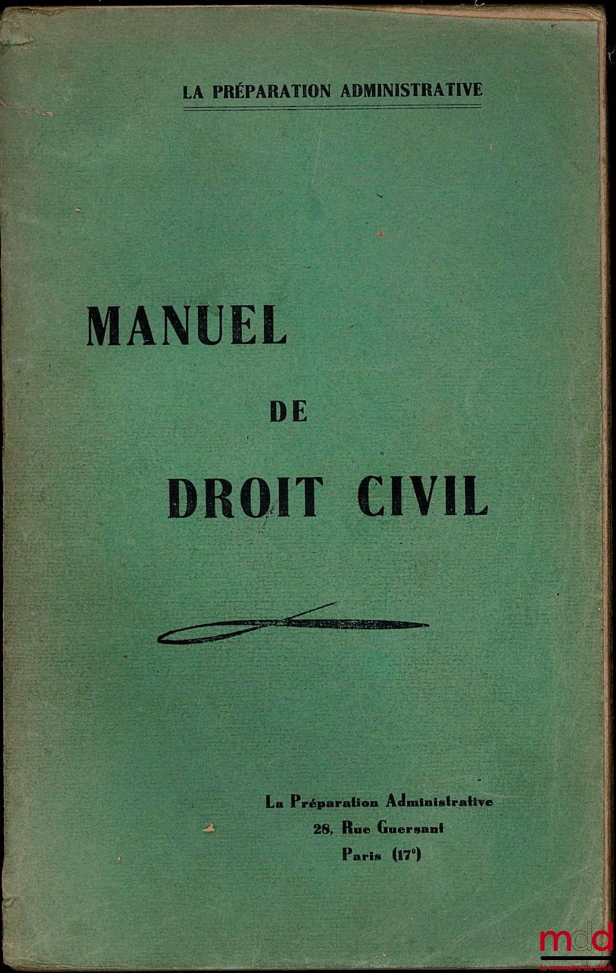 Anonyme – MANUEL DE DROIT CIVIL, coll. La préparation administrative