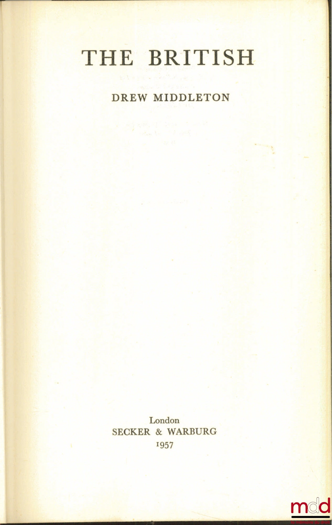 MIDDLETON (Drew) – THE BRITISH