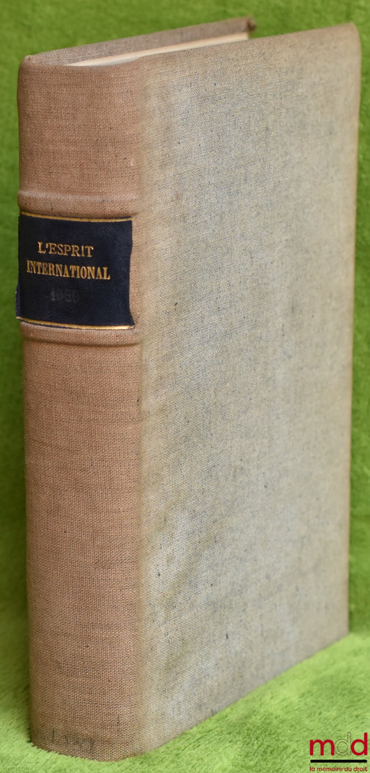 [Périodique] – L’ESPRIT INTERNATIONAL n° 49, janvier 1939, Comité du Centre européen de la dotation Carnegie
