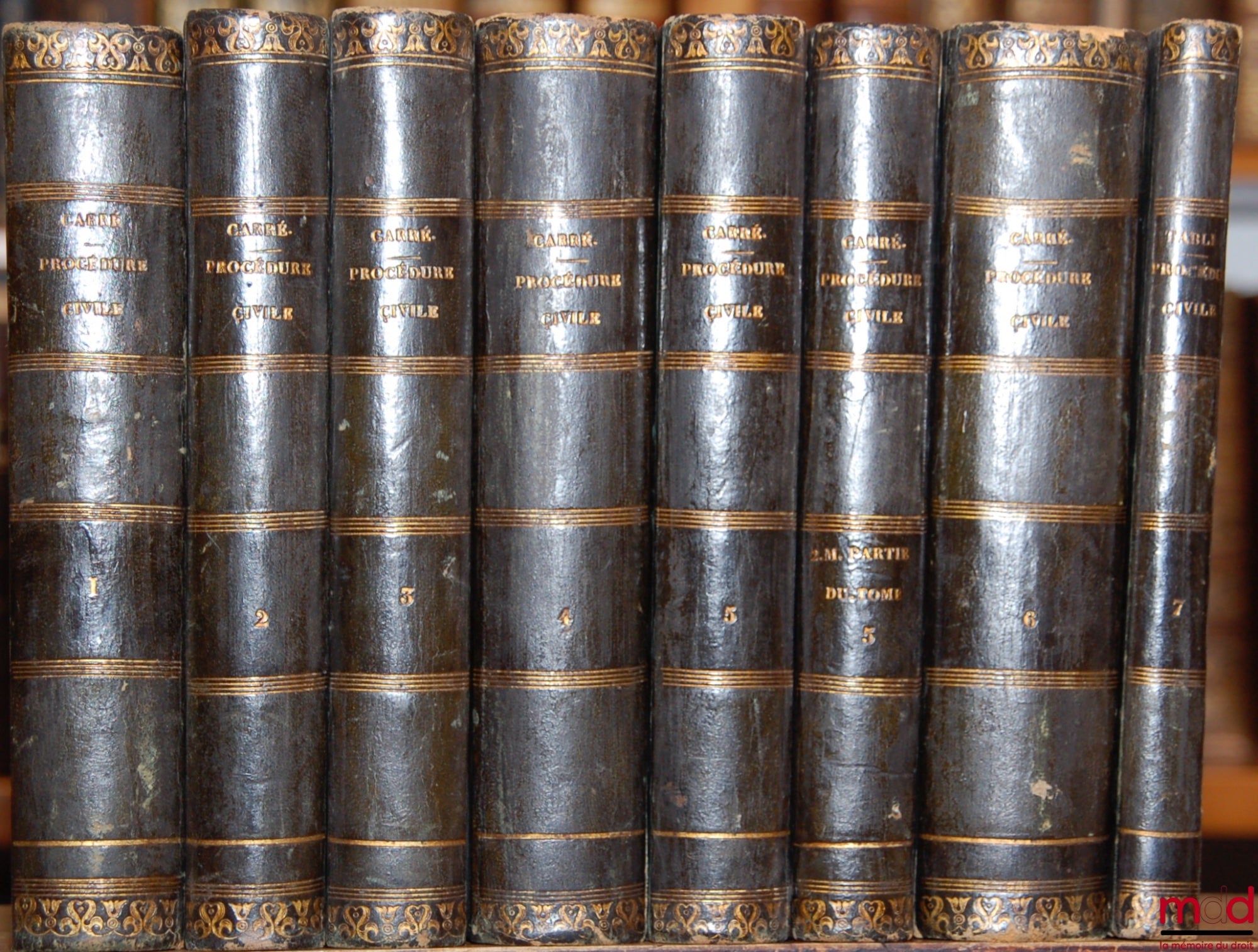 CARRÉ (Guillaume-Louis-Julien), CHAUVEAU (Adolphe) – LES LOIS DE LA PROCÉDURE CIVILE, ouvrage dans lequel l’auteur a refondu son analyse raisonnée, son traité et ses questions sur la procédure, 3ème éd. 4ème tirage, dans laquelle ont été examinées et disc