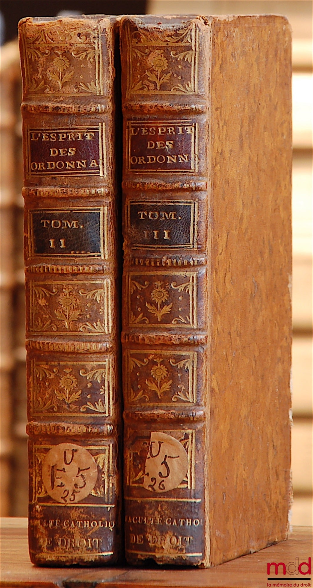 SALLÉ (Jacques-Antoine) – L’ESPRIT DES ORDONNANCES ET DES PRINCIPAUX ÉDITS ET DÉCLARATIONS DE LOUIS XV, EN MATIÈRE CIVILE, CRIMINELLE ET BÉNÉFICIALE, nouvelle éd. revue, corrigée et augmentée, t. II et III (manque tome I)