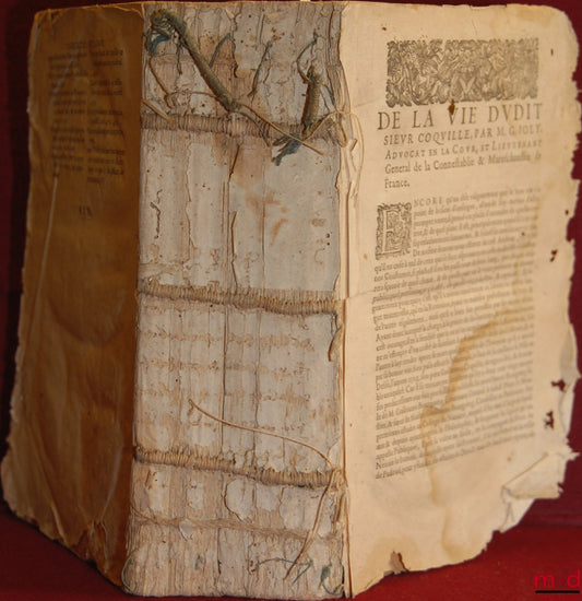 COQUILLE (Guy) – LES COUSTUMES DU PAYS ET DUCHÉ DE NIVERNOIS, avec les annotations et le commentaires de G. Coquille