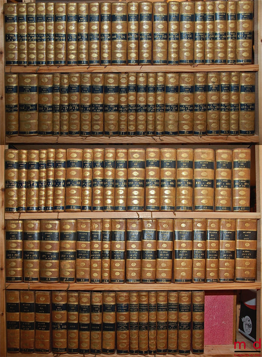 BULLETIN DES LOIS, Séries 1 à 8, An II à 1829, COMPLET avec les TABLES DES LOIS (4 vol.), LES CINQ CODES (1 vol.), LA COLLECTION GÉNÉRALE DES LOIS (Assemblée constituante, Assemblée législative et Convention nationale - 8 vol.), mai 1789 à 1794