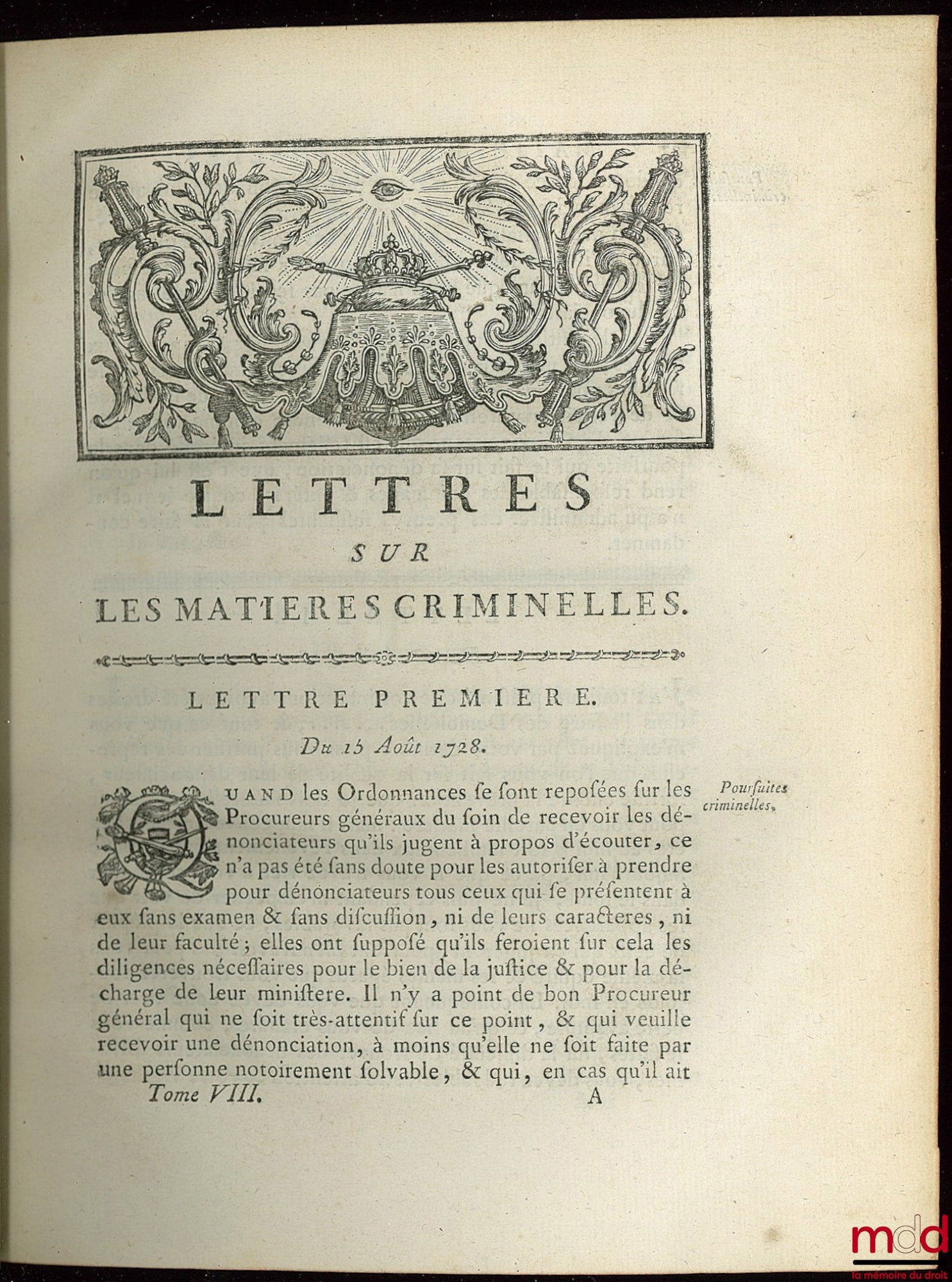 D’AGUESSEAU (Henri François) – ŒUVRES CHOISIES DE D’AGUESSEAU, CHANCELIER DE FRANCE CONTENANT  t. I : Les Discours pour l’ouverture des audiences, Les Mercuriales, Les Réquisitoires et autres discours faits en différentes occasions, Les Instructions sur l