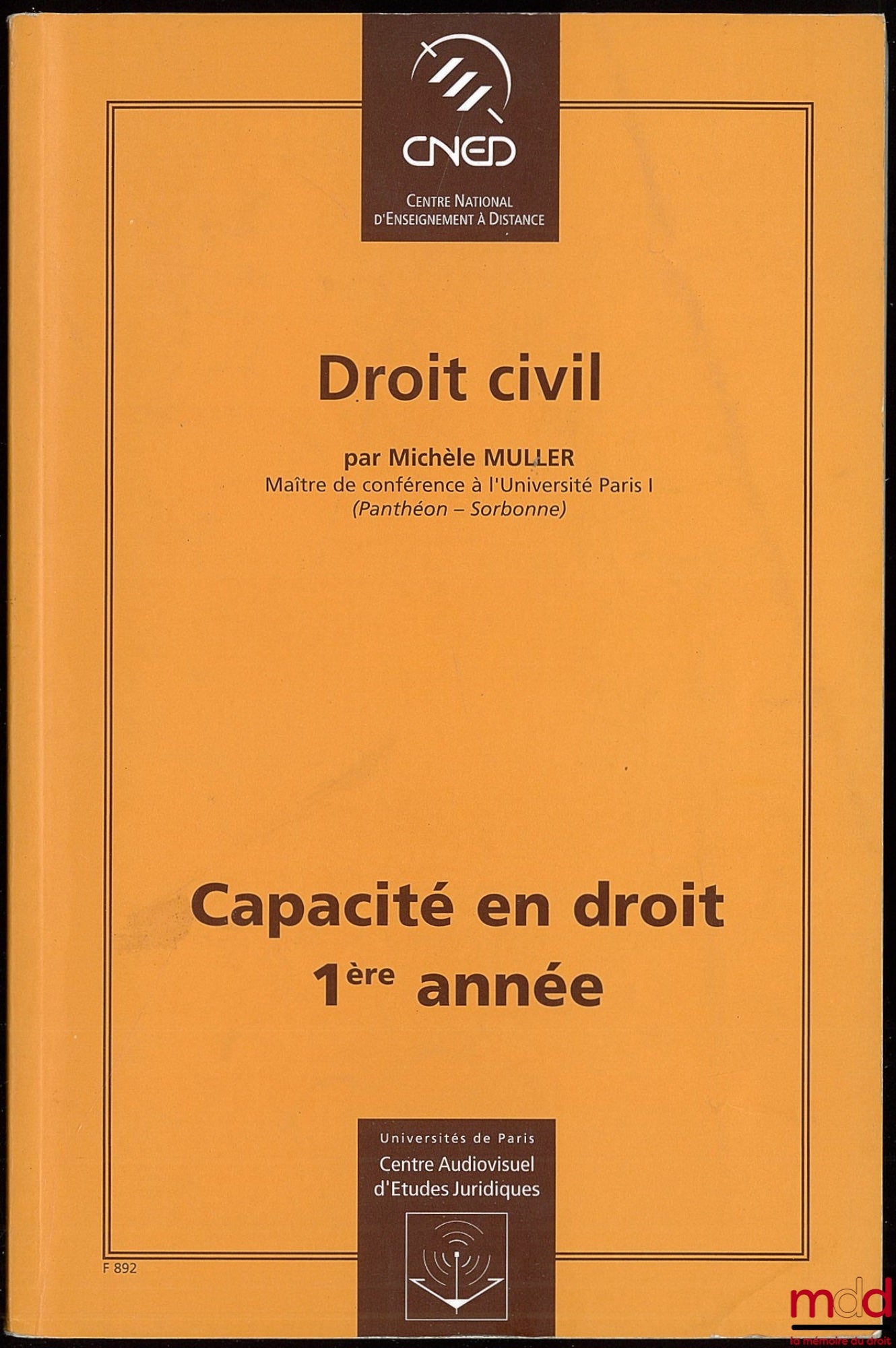 MULLER (Michèle) – CIVIL LAW, Law Degree, 1st year