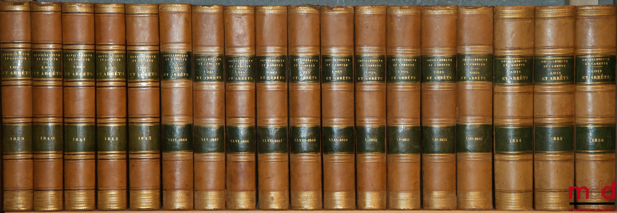 [Recueil Sirey] – RECUEIL GÉNÉRAL DES LOIS ET DES ARRÊTS en matière Civile, Criminelle, Commerciale et de Droit public fondé par Jean-Baptiste Sirey, de 1791 [tête de collection] à 1936 - Lois & Arrêts : 114 vol. - Lois Annotées : 19 vol. - Tables : 13 vo