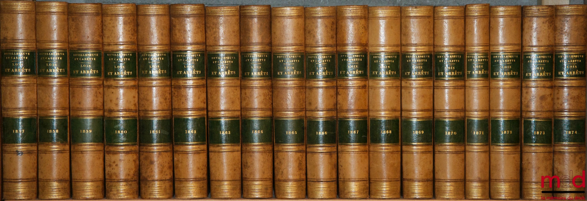 [Recueil Sirey] – RECUEIL GÉNÉRAL DES LOIS ET DES ARRÊTS en matière Civile, Criminelle, Commerciale et de Droit public fondé par Jean-Baptiste Sirey, de 1791 [tête de collection] à 1936 - Lois & Arrêts : 114 vol. - Lois Annotées : 19 vol. - Tables : 13 vo