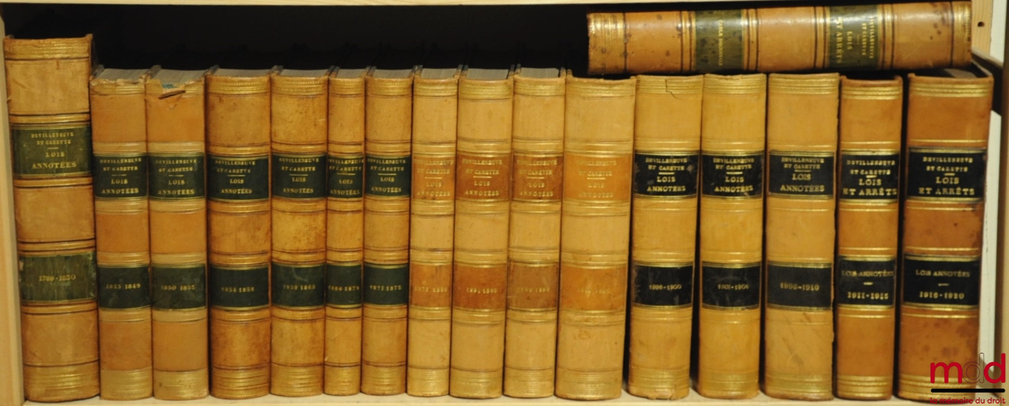 [Recueil Sirey] – RECUEIL GÉNÉRAL DES LOIS ET DES ARRÊTS en matière Civile, Criminelle, Commerciale et de Droit public fondé par Jean-Baptiste Sirey, de 1791 [tête de collection] à 1936 - Lois & Arrêts : 114 vol. - Lois Annotées : 19 vol. - Tables : 13 vo