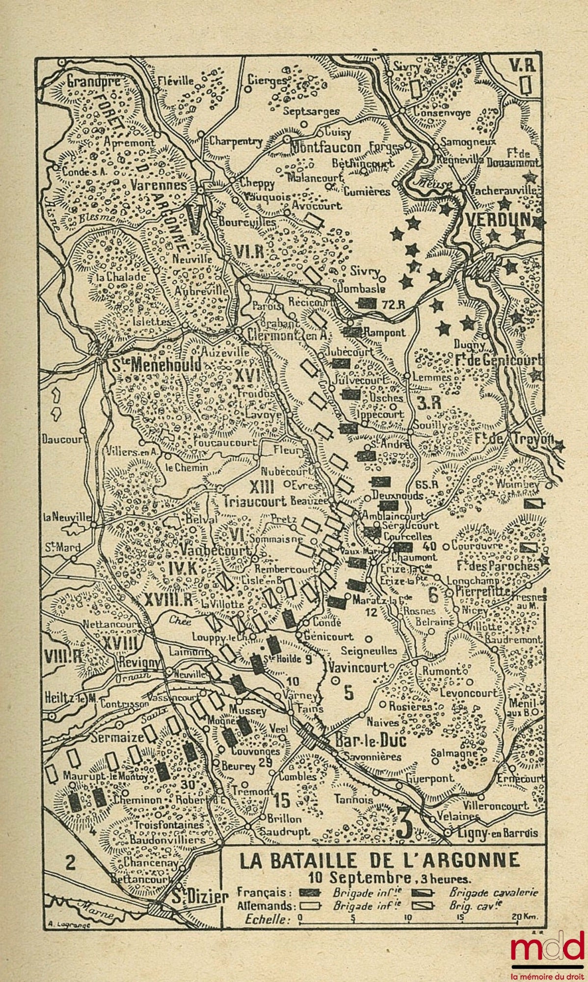 HANOTAUX (Gabriel) – LA BATAILLE DE LA MARNE avec deux cartes hors texte, dix-huit croquis et quatorze cartes d’État-major ; 6ème éd., vol. II seulement