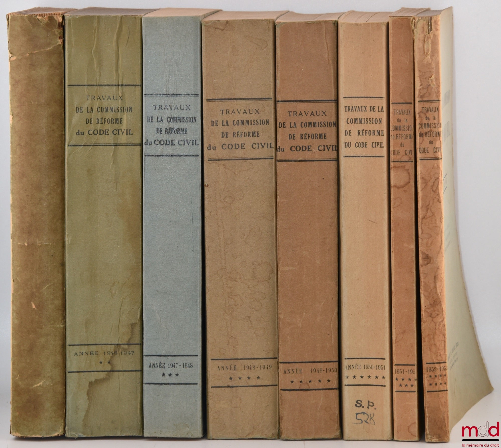 [Code civil] – TRAVAUX DE LA COMMISSION DE RÉFORME DU CODE CIVIL : - ANNÉE 1945-1946 (t. I) : Méthode de rédaction - Livre préliminaire - Tutelle - Curatelle - Administration légale - Adoption - Absence - Filiation adultérine et incestueuse - Publicité de