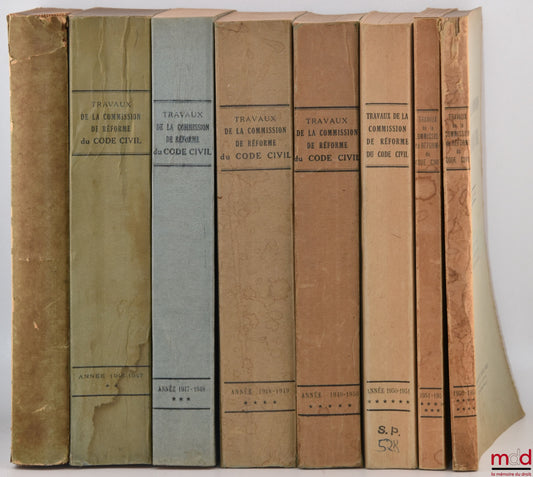 [Code civil] – TRAVAUX DE LA COMMISSION DE RÉFORME DU CODE CIVIL : - ANNÉE 1945-1946 (t. I) : Méthode de rédaction - Livre préliminaire - Tutelle - Curatelle - Administration légale - Adoption - Absence - Filiation adultérine et incestueuse - Publicité de