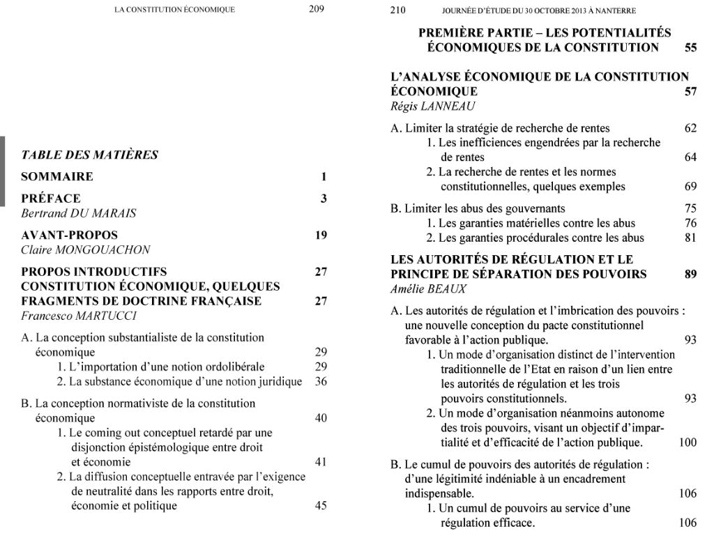 LA CONSTITUTION ÉCONOMIQUE  En hommage à Guy Carcassonne  Sous la coordination de Francesco MARTUCCI & Claire MONGOUACHON  Préface de Bertrand DU MARAIS, Avant-propos de Claire MONGOUACHON  Actes du colloque organisé par le Centre de Recherche sur le Droi