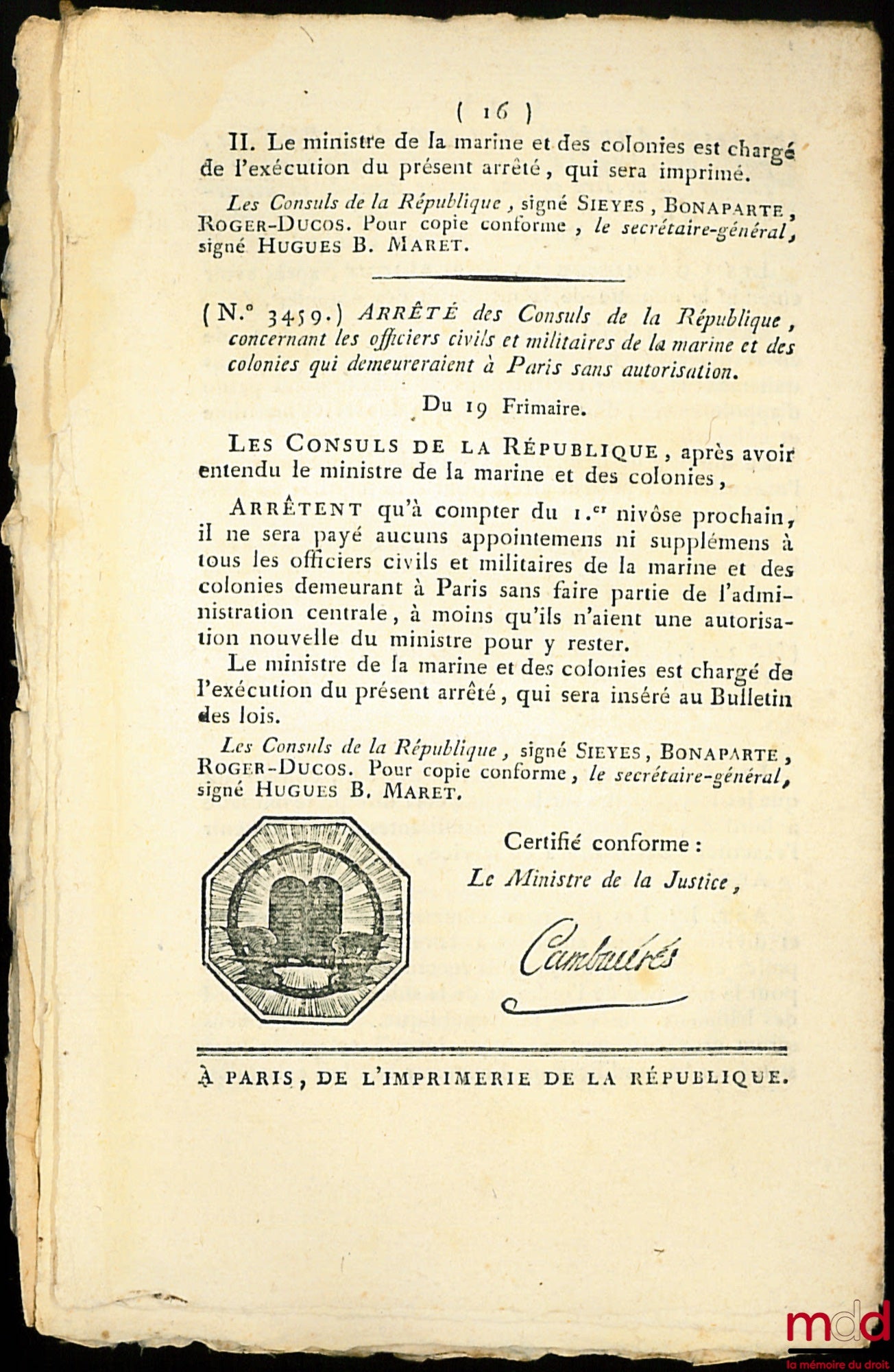 LOI QUI RÈGLE UN MODE DE POURSUITES POUR LE RECOUVREMENT DU DÉBET DES COMPTABLES, Bulletin des Lois de la République, Au nom de la République française, bull. n° 334, lois n° 3349 à 3459