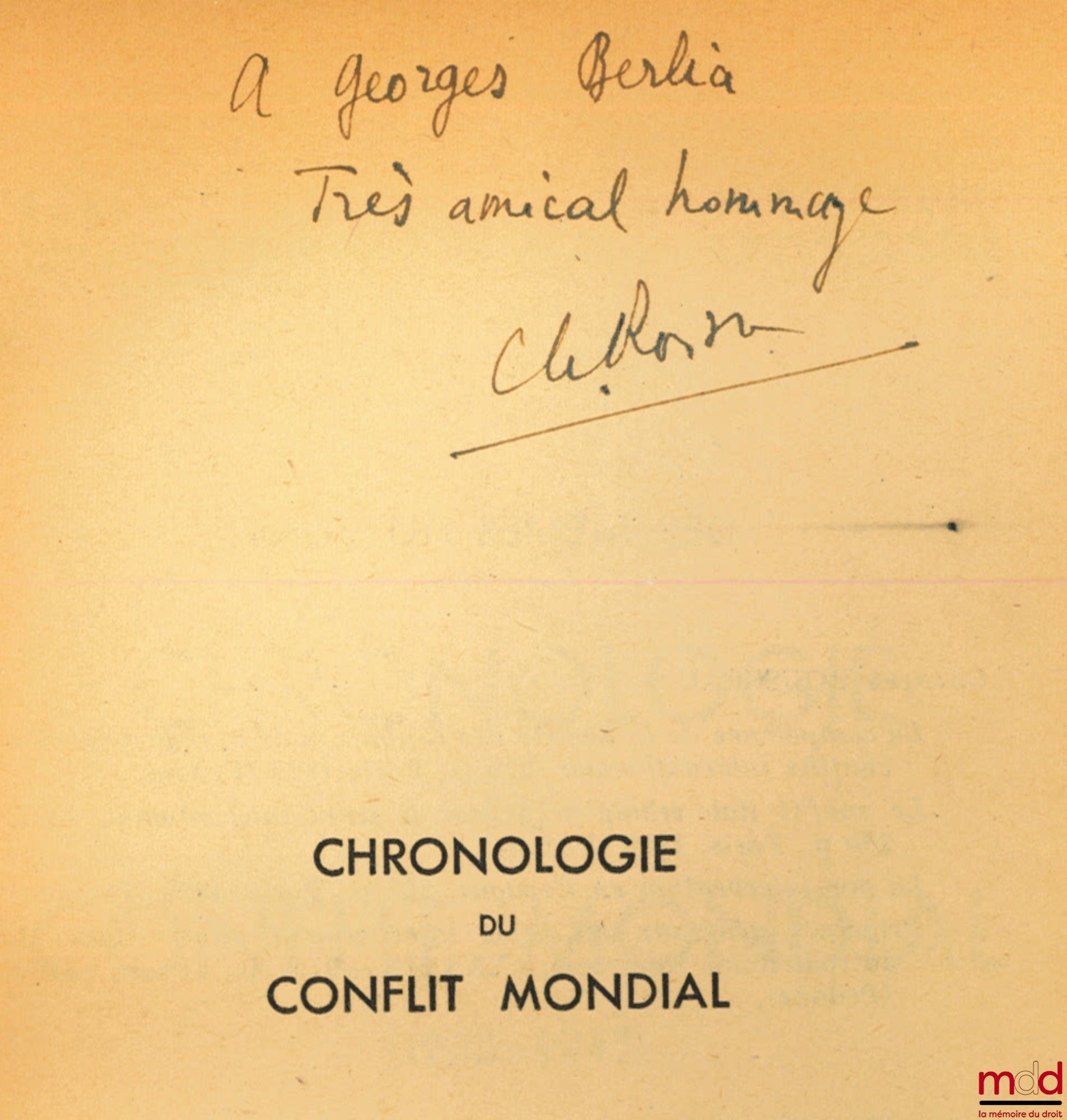 CÉRÉ (Roger) et ROUSSEAU (Charles) – CHRONOLOGIE DU CONFLIT MONDIAL (1935 - 1945)