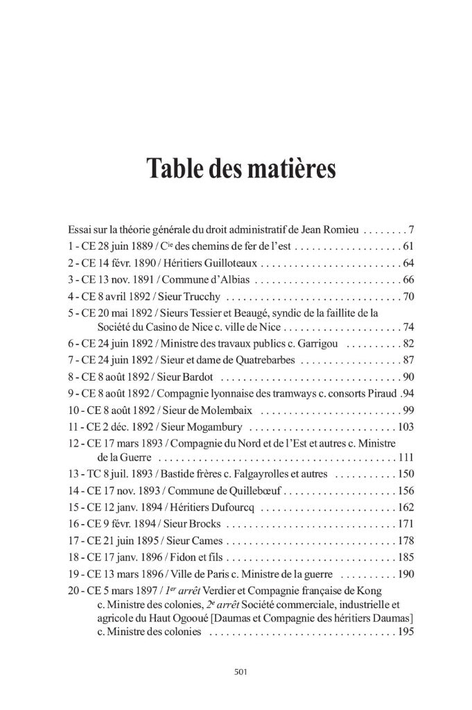ROLIN (Frédéric) – CONCLUSIONS prononcées par JEAN ROMIEU  devant le Conseil d’État et le Tribunal des conflits (1889-1907)  annotées et indexées  ﻿Précédées par un ESSAI SUR LA THÉORIE GÉNÉRALE DU DROIT ADMINISTRATIF DE JEAN ROMIEU par Frédéric ROLIN   A