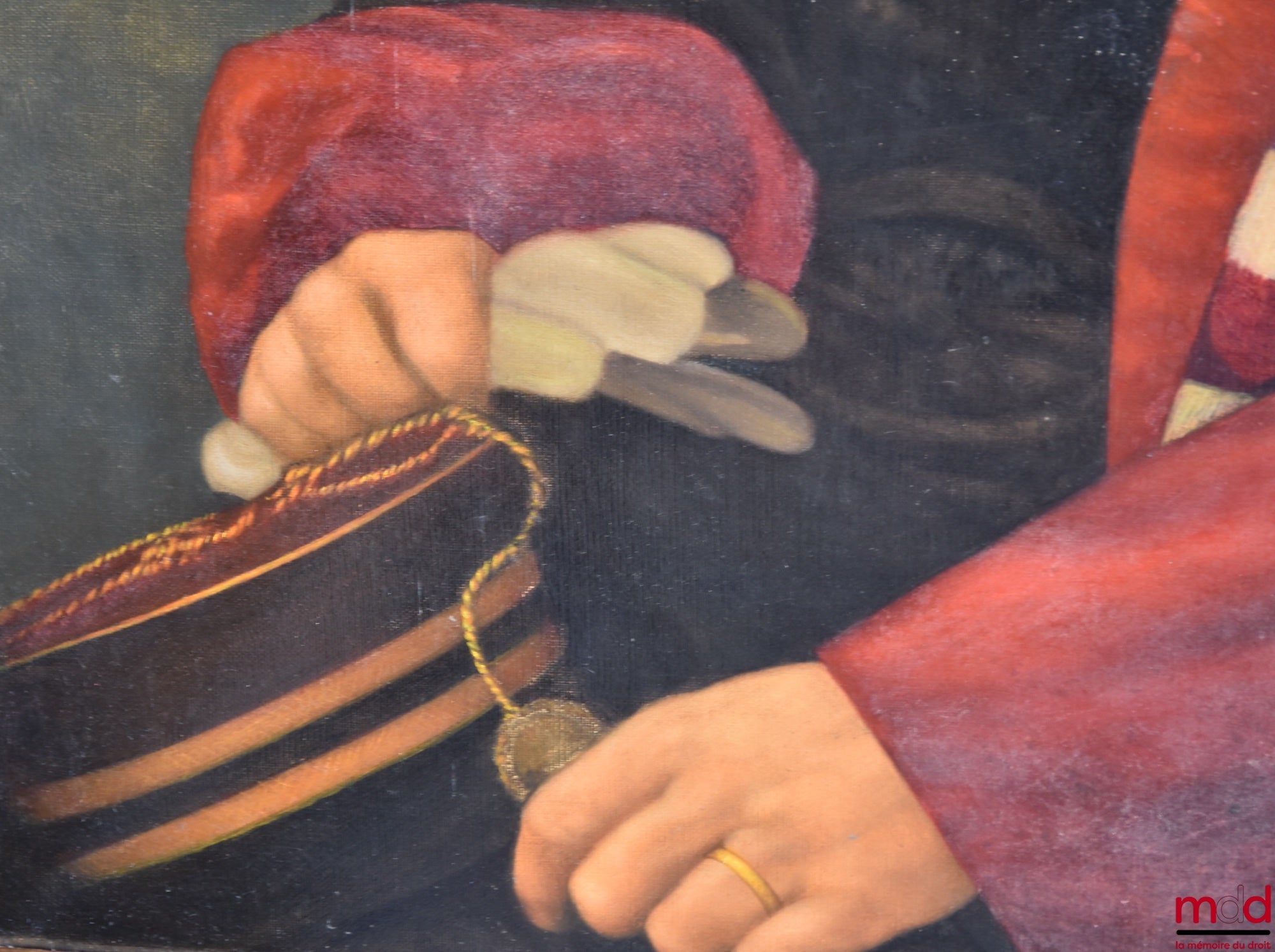 [JÈZE (Gaston)], HERRERO (J.-MA) – Huile sur toile du portrait de Gaston JÈZE