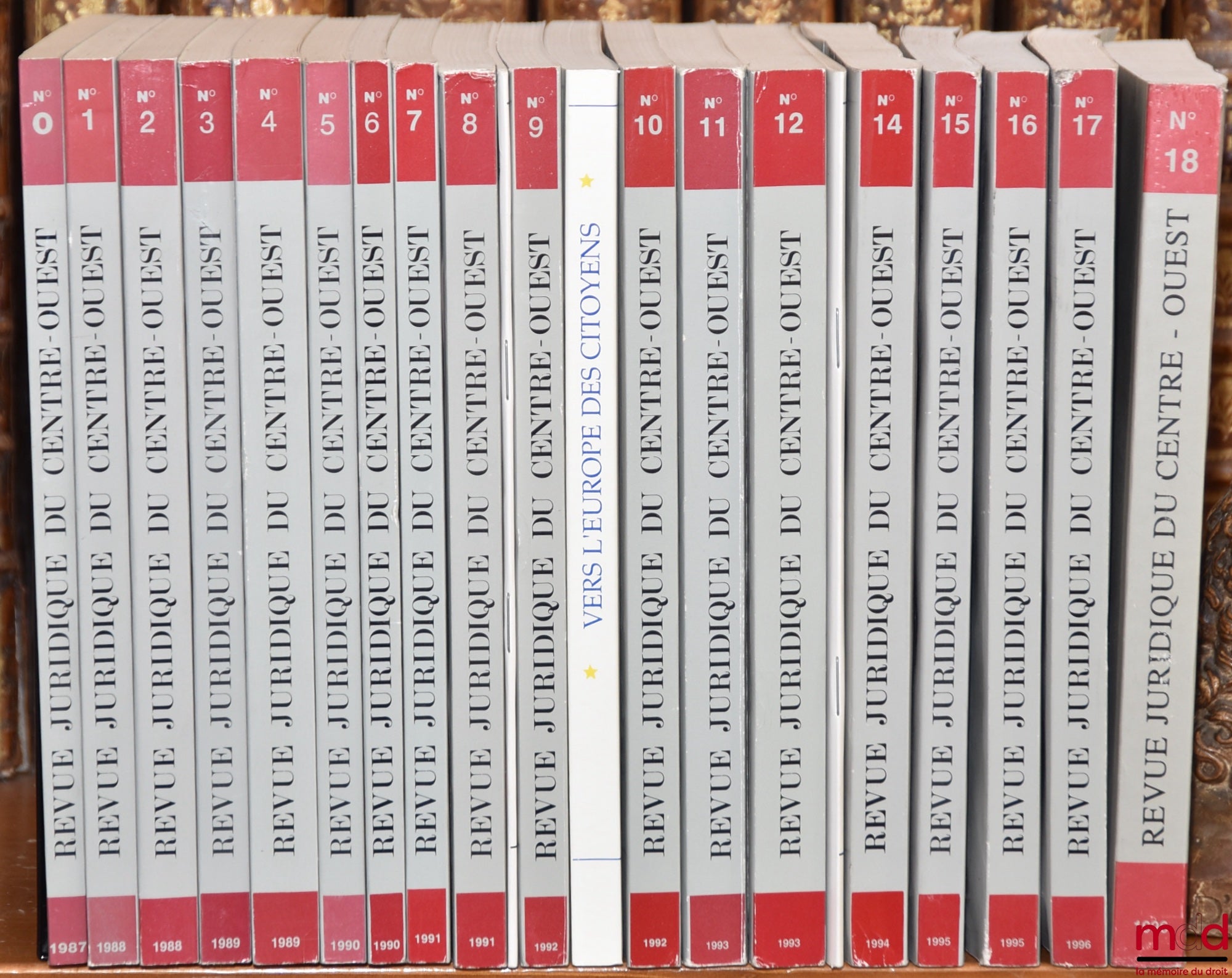 [Régionalisme - Centre-Ouest] – REVUE JURIDIQUE DU CENTRE OUEST n° 0 à 18 [mq. n° 13], avec les TABLES TRIENNALES, suppl. au numéro 8 – juillet 1991 et au numéro 13 – janvier 1994 et le numéro spécial – avril 1992, VERS L’EUROPE DES CITOYENS