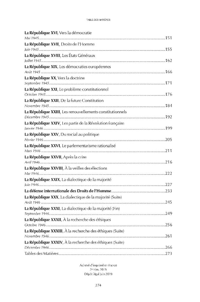 MIRKINE-GUETZÉVITCH (Boris) – LA RÉPUBLIQUE FRANÇAISE  (Décembre 1943 - Décembre 1946)   Textes réunis et présentés par Jean-Éric CALLON   Collection de la Faculté Jean Monnet