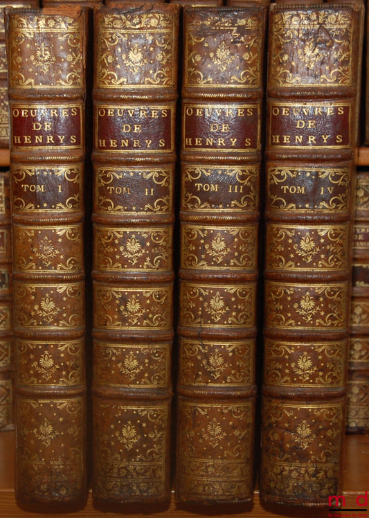 HENRYS (Claude), BRETONNIER – ŒUVRES DE M. CLAUDE HENRYS, CONSEILLER DU ROI ET SON PREMIER AVOCAT AU BAILLIAGE & SIÈGE PRÉSIDIAL DE FOREZ, contenant : SON RECUEIL D’ARRÊTS, VINGT-DEUX QUESTIONS POSTHUMES TIRÉES DES ÉCRITS DE L’AUTEUR TROUVÉS APRÈS SON DÉC