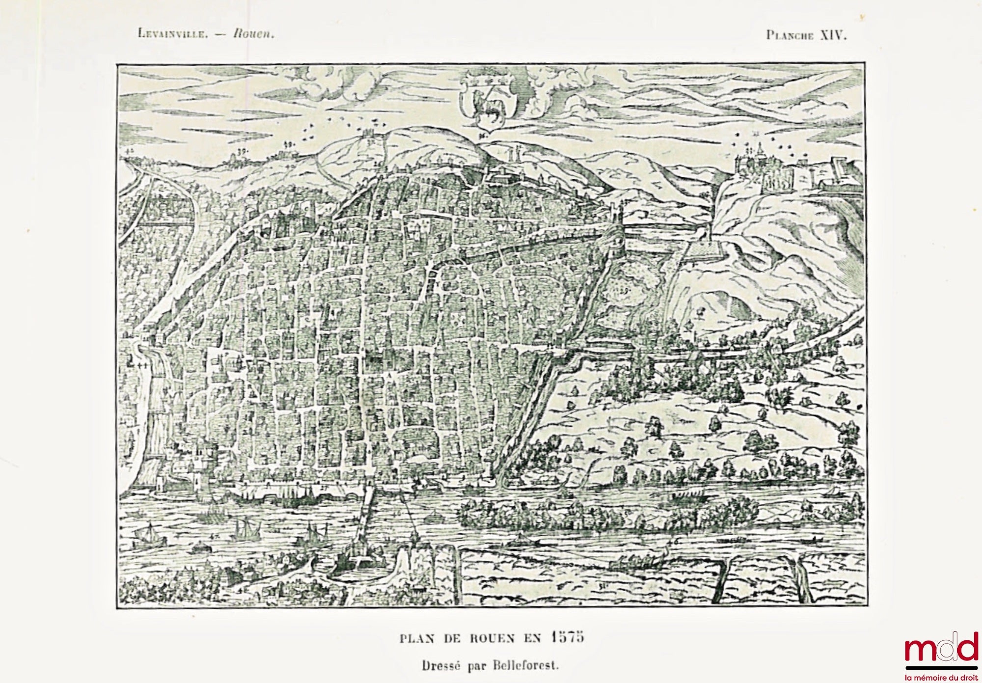LEVAINVILLE (Jacques) – ROUEN, Study of an urban agglomeration, With 24 figures in the text, 1 map, 1 plan of Rouen, 16 plates of photographic reproductions outside the text
