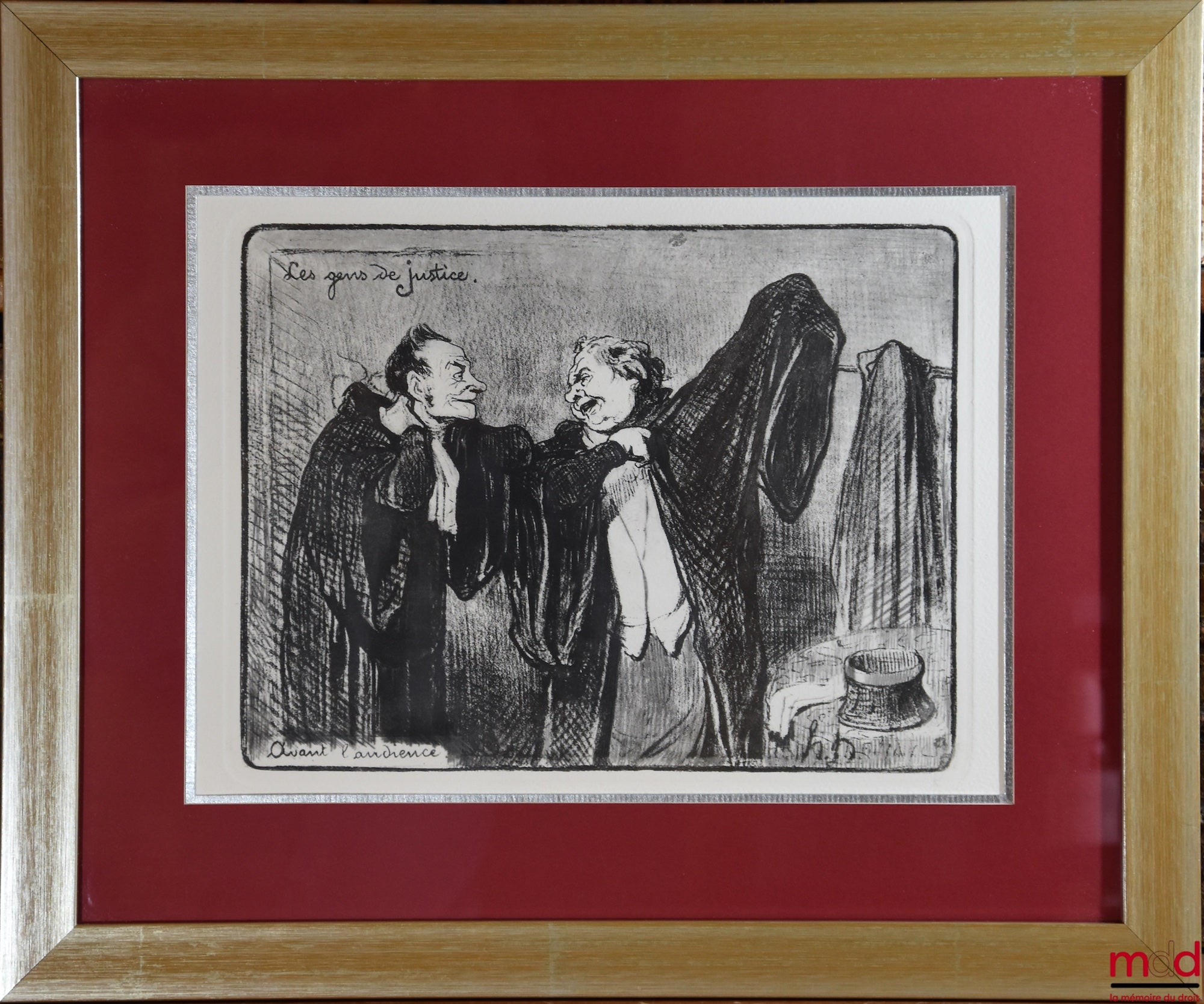 DAUMIER (Honoré) – LES GENS DE JUSTICE, Lithographie en noir signée et publiée initialement dans Le Charivari, coll. Les gens de justice. « Avant l’audience »
