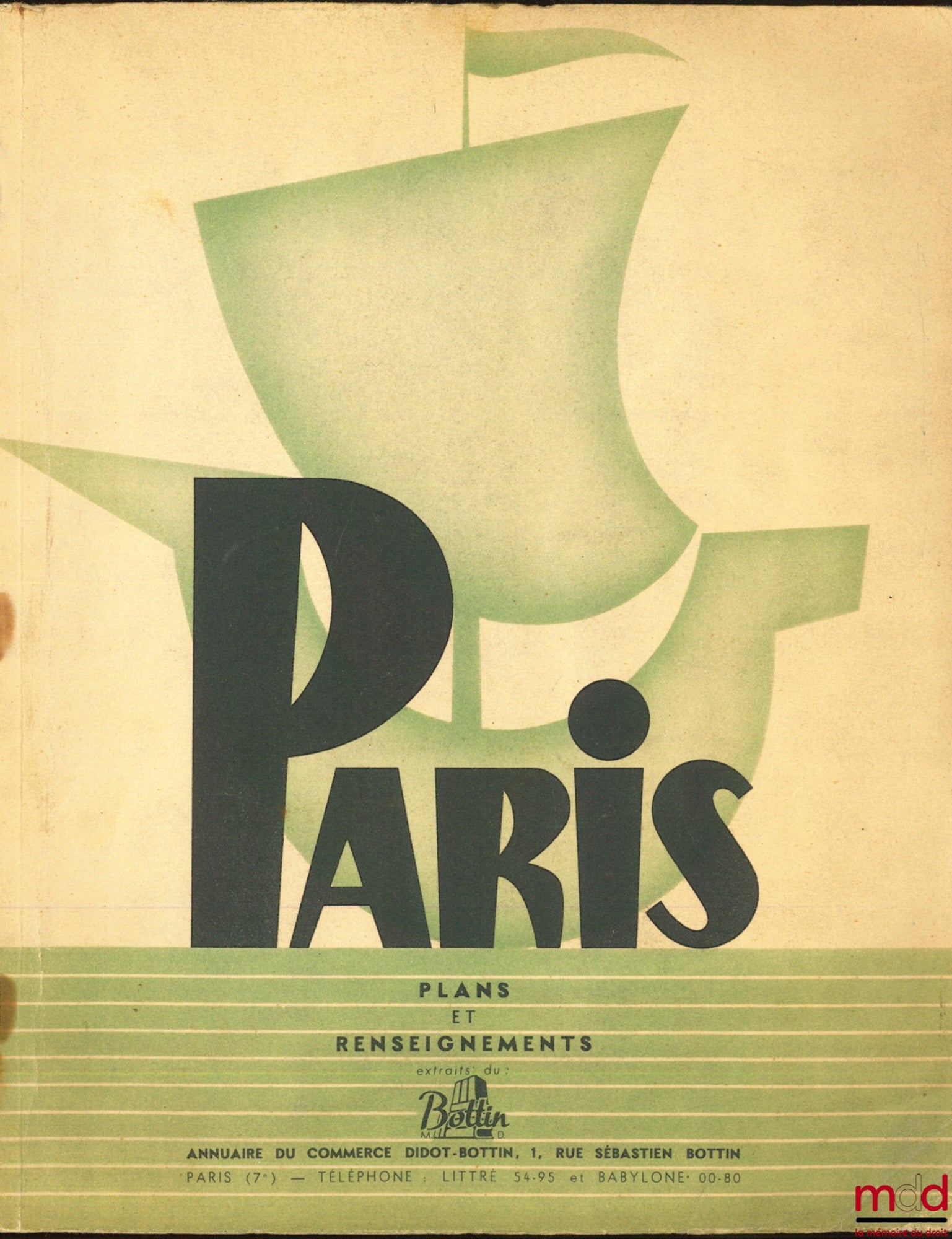 PARIS, PLANS ET RENSEIGNEMENTS, extrait du Bottin