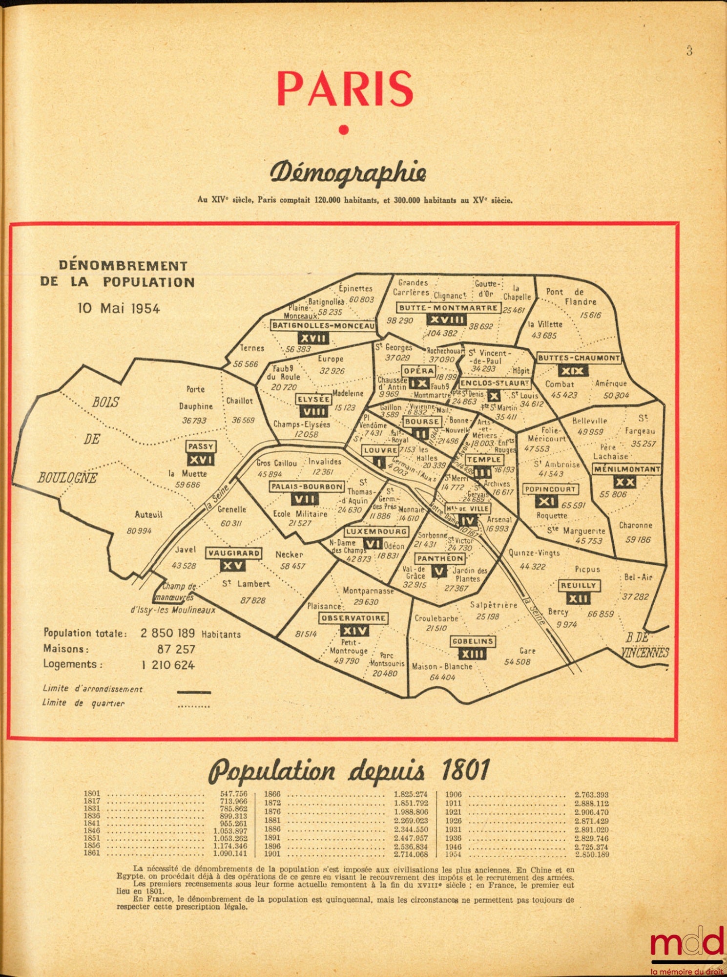 PARIS, PLANS ET RENSEIGNEMENTS, extrait du Bottin
