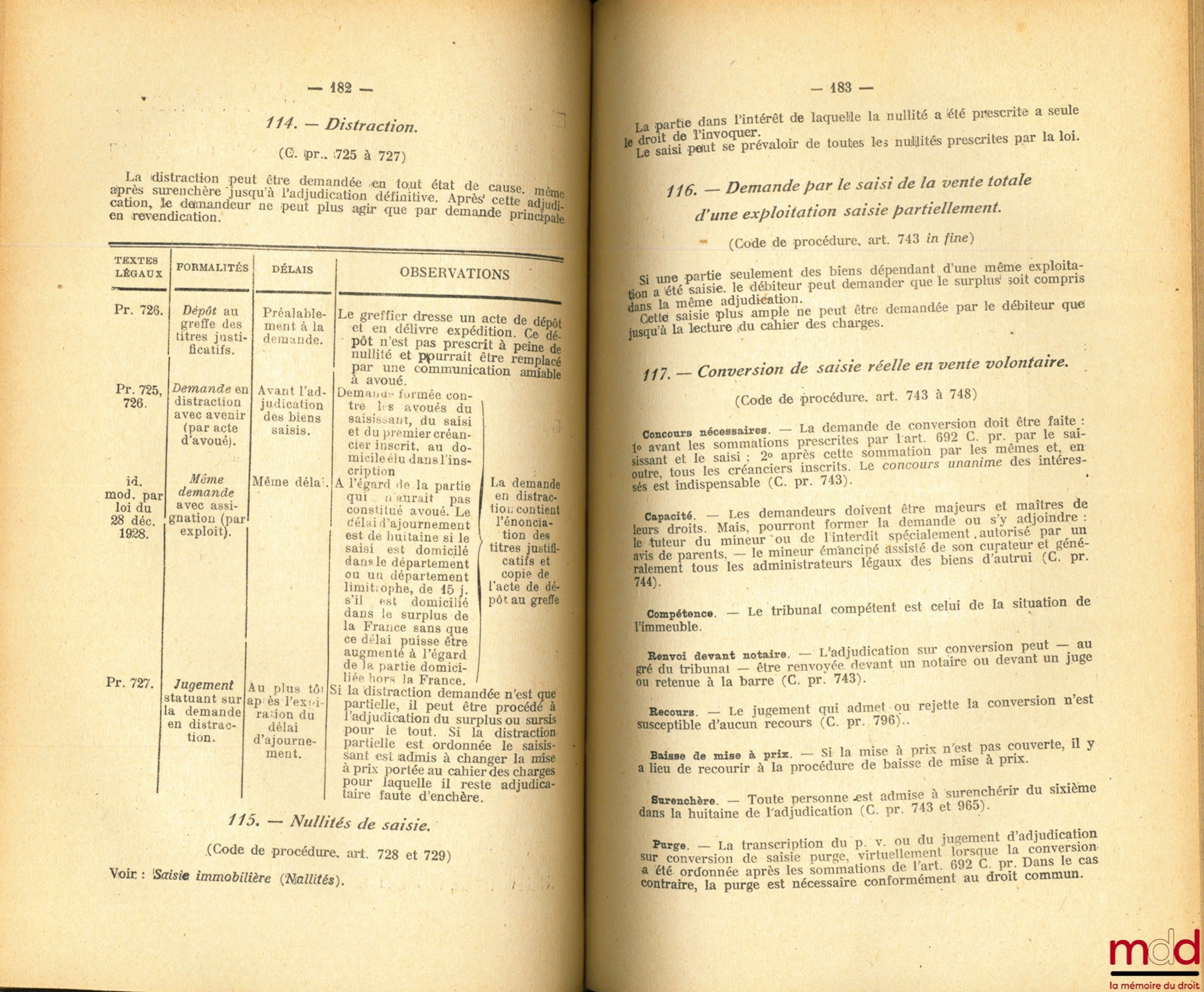 LAFORCE (Adrien) – LA PROCÉDURE EN TABLEAUX SYNOPTIQUES