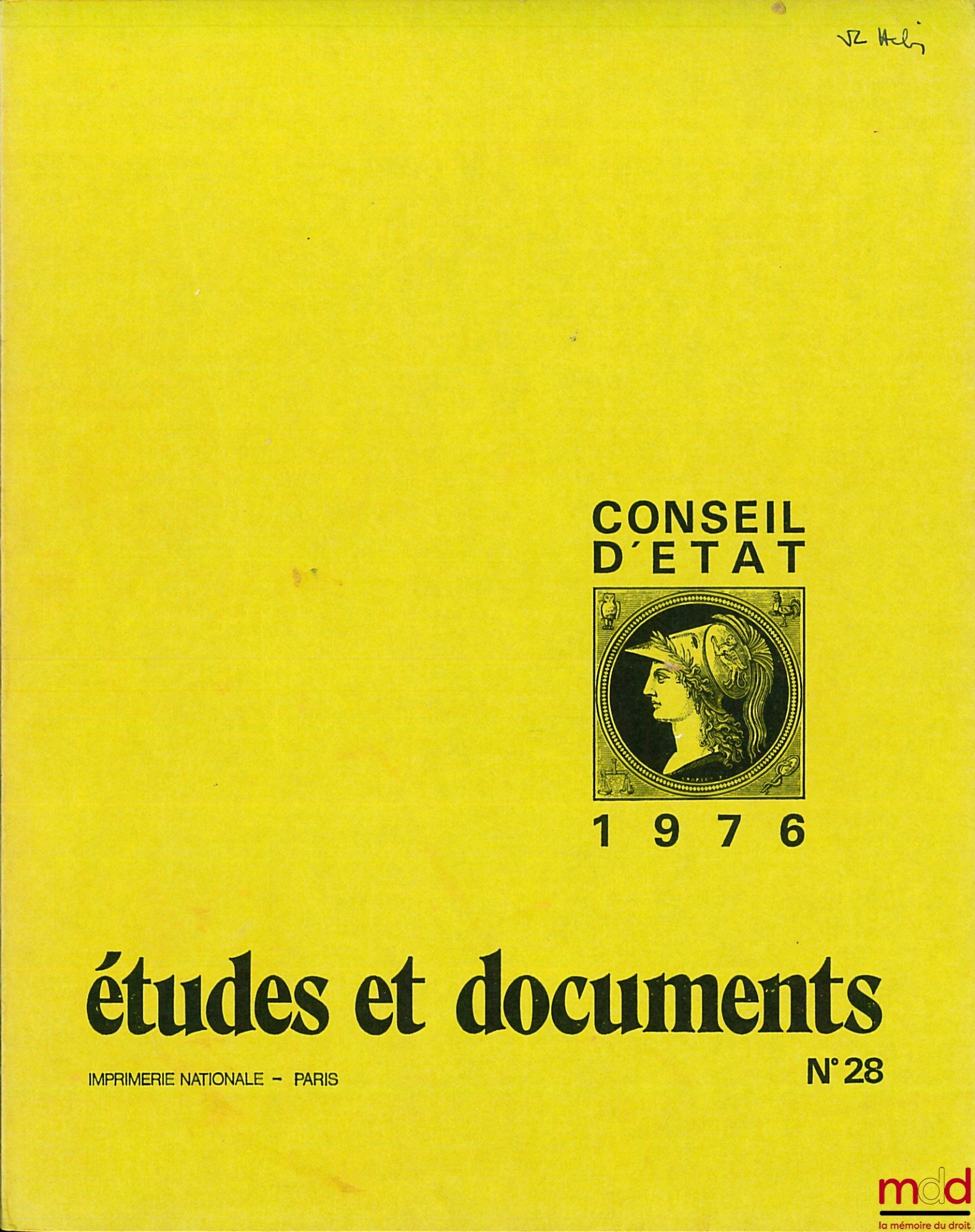 [EDCE] – ÉTUDES ET DOCUMENTS DU CONSEIL D’ÉTAT, rapport public, n° 28 (1976) à n° 41 (1991) [mq. n° 34 et  36]