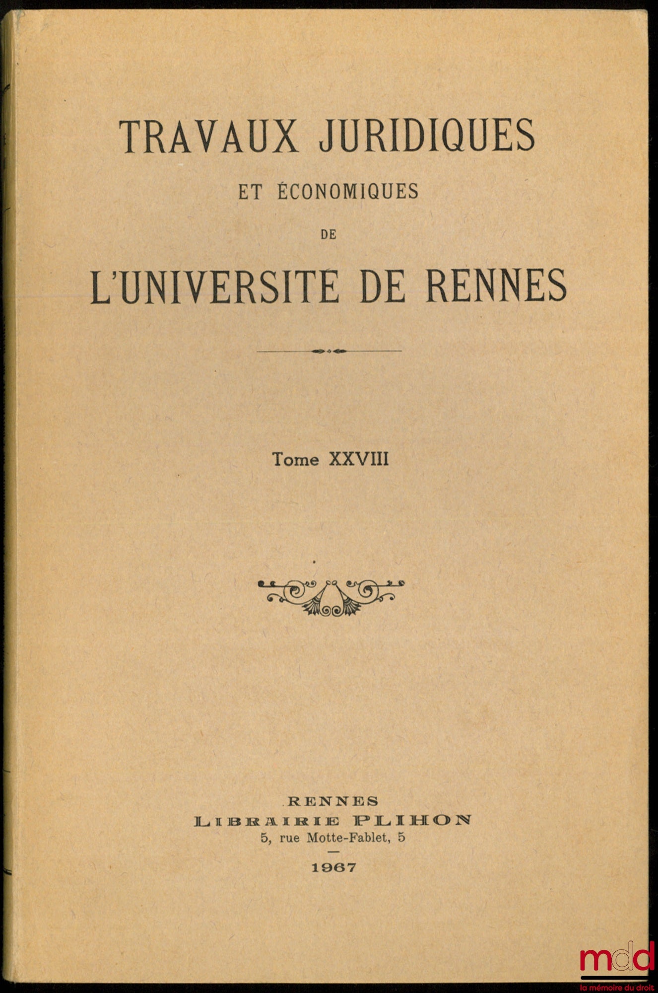 TAUPIER (Michel) / ROUILLER (Alain) – TAUPIER, DECENTRALISATION IN THE WORK OF ALEXIS DE TOCQUEVILLE, foreword by Jacques Moreau; ROUILLER, THE RIGHT OF PRE-EMPTION IN THE SERVICE OF LAND DEVELOPMENT: ZUP OR ZAD AND S.AF.ER, Preface by H.-D.