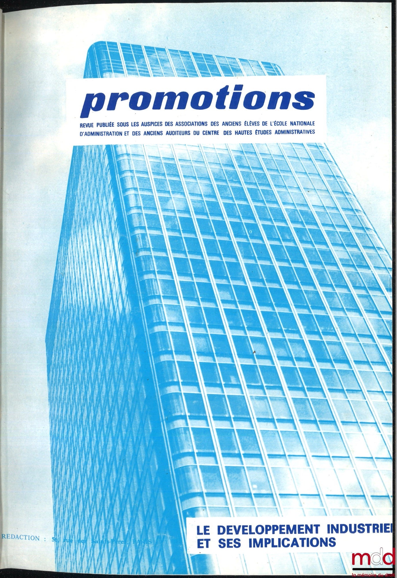 [E.N.A.] – REVUE DE L’ÉCOLE NATIONALE D’ADMINISTRATION / PROMOTIONS, du n° 1 (mai 1946) au n° 99 (1976)