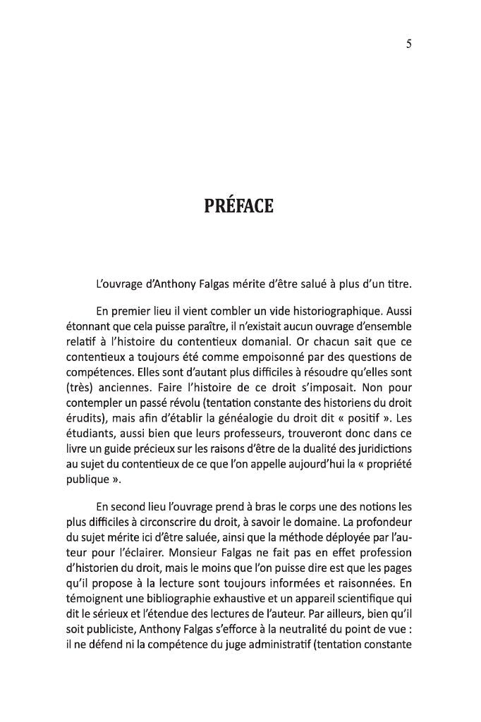 FALGAS (Anthony) – LES ORIGINES DU CONTENTIEUX DOMANIAL  (Ve-XIXe SIÈCLE) ;  Préface de Grégoire BIGOT