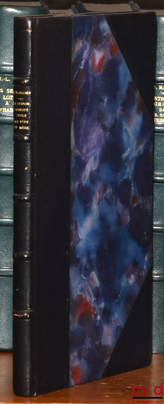 OLLIER (Pierre-Dominique) – LA RESPONSABILITÉ CIVILE DES PÈRE ET MÈRE, Étude critique de son régime légal (art. 1384 al. 4 et 7 c. civ.), Préface de Jean Carbonnier, Bibl. de droit privé, t. XXIV