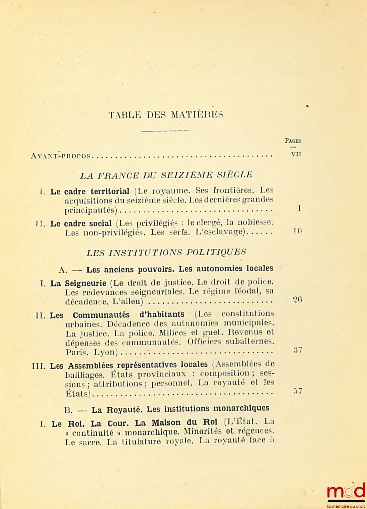 ZELLER (Gaston) – LES INSTITUTIONS DE LA FRANCE AU XVIe SIÈCLE