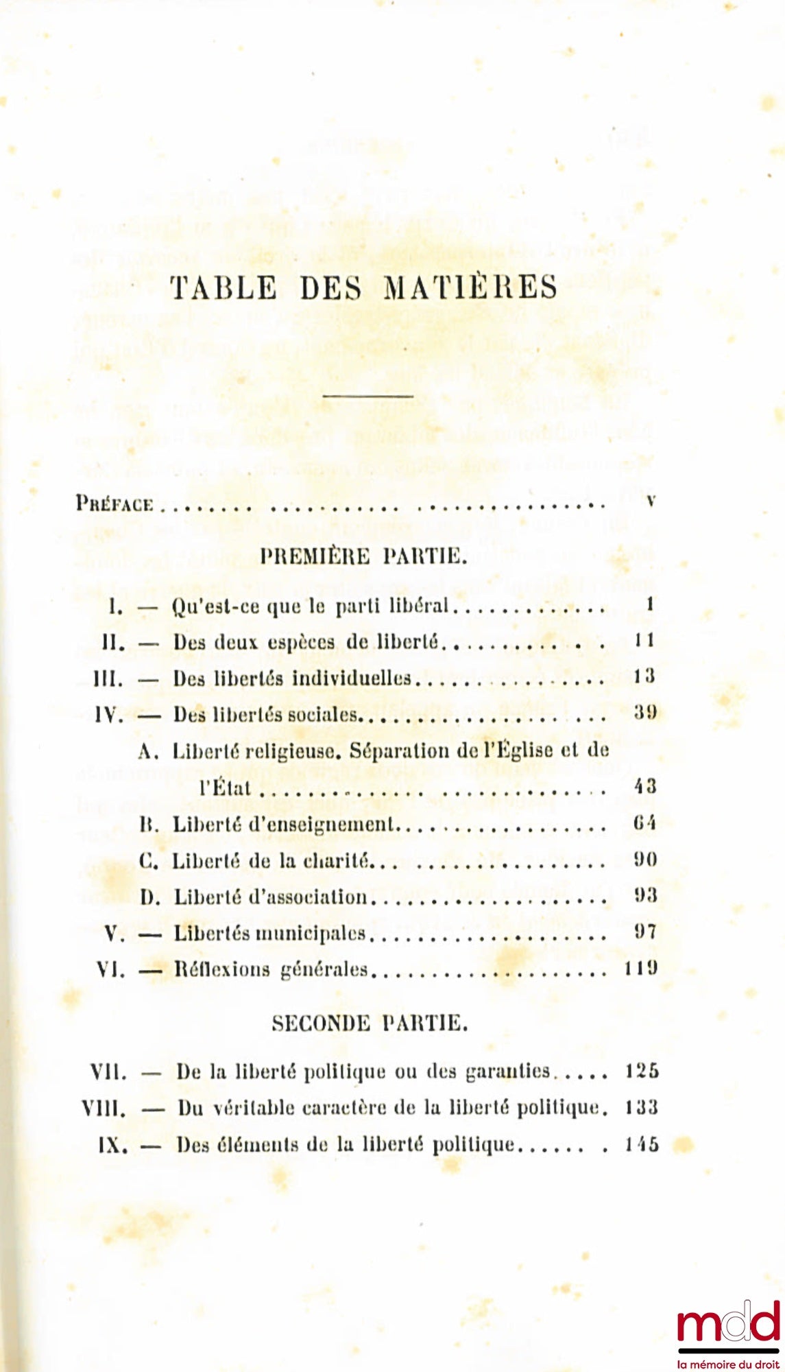 LABOULAYE (Édouard) – LA PARTI LIBÉRAL SON PROGRAMME ET SON AVENIR, 2e éd.