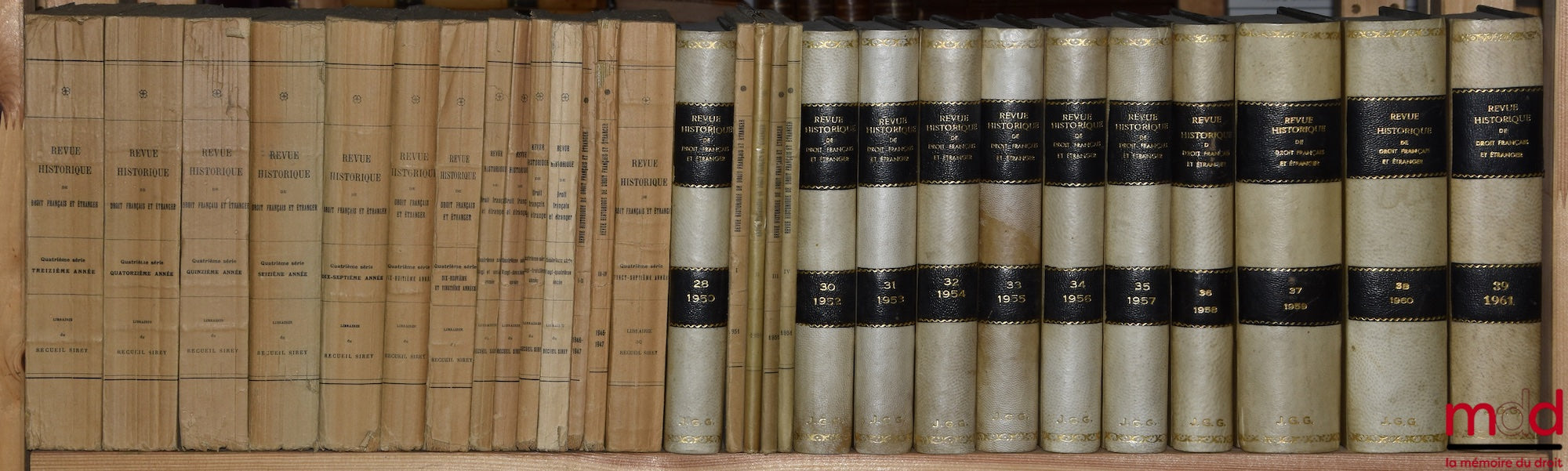 [RHDFE] – NOUVELLE REVUE HISTORIQUE DE DROIT FRANÇAIS ET ÉTRANGER, fondée en 1855 par MM. É. Laboulaye, E. de Rozière, R. Dareste et C. Ginouilhac, Publié avec le concours du centre National de la Recherche Scientifique, de 1883 (7e année) à 2003