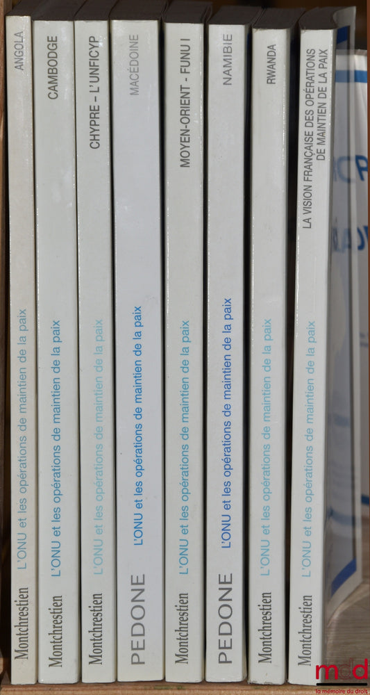 [Collectif] – L’ONU et les opérations de maintien de la paix, CEDIN-Paris I :  – Angola (1988-1997), sous la dir. de E. Morel, C. El Hocine & E. Medrinal ; – Cambodge (1991-1993), Miprenuc, Apronuc, par S. Barbier ; – Chypre - L’Unficyp, par P. Achilleas 
