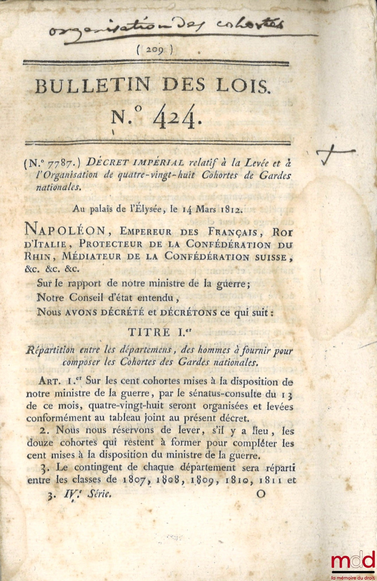 [Acte d’accusation contre Drouet, Garde nationale, Divers] – ENSEMBLE DE 23 BULLETINS DES LOIS : M. Dubois de Crancé, Second rapport du comité militaire sur l’établissement des Milices nationales, & le recrutement de l’Armée, Paris, Chez Baudouin, 1789, [