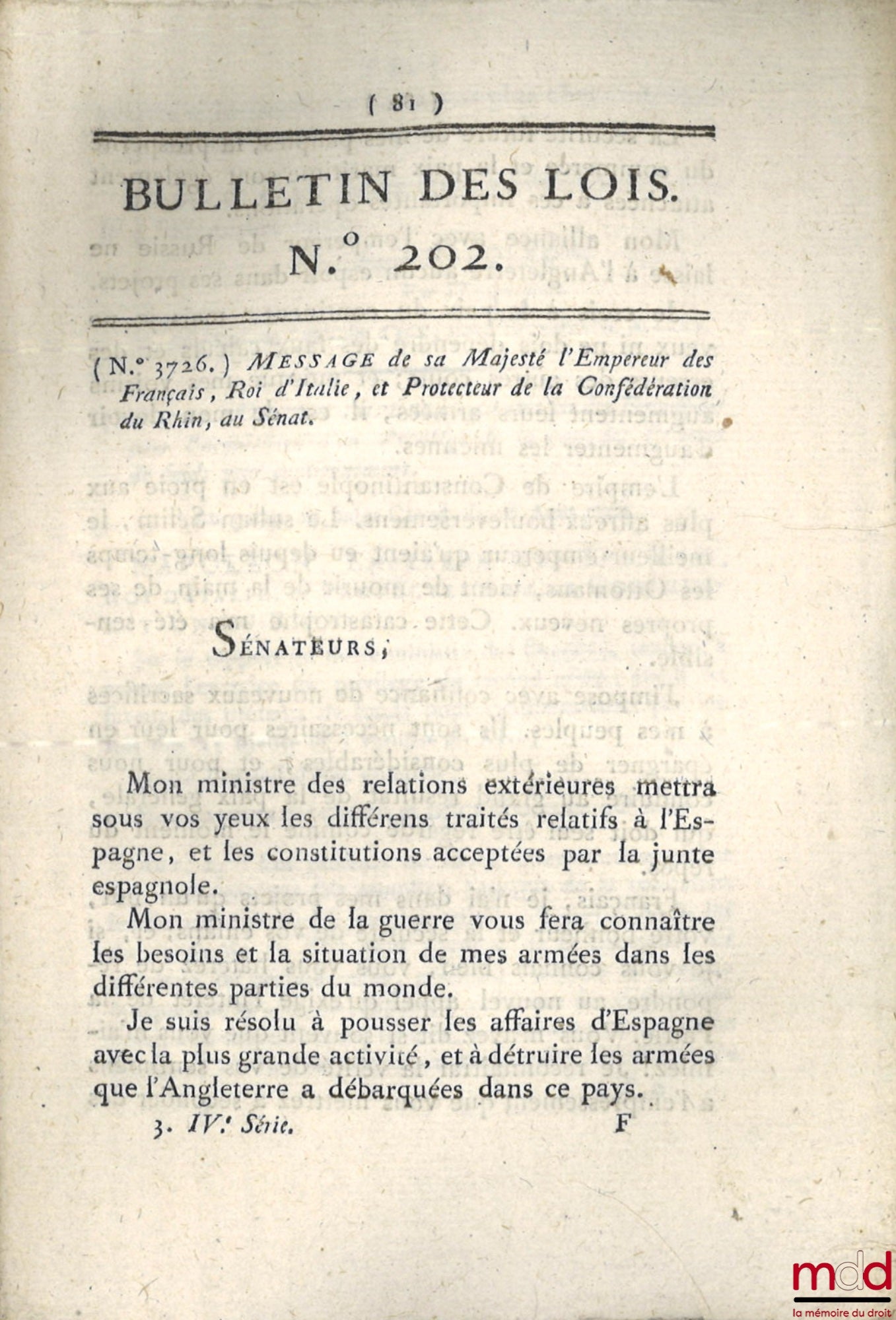 [Coup d’État des 18 et 19 brumaire An VIII, Constitution de l’An IV, divers] – ENSEMBLE DE 18 BULLETINS DES LOIS : Bulletin des lois de la République française, Arrêté du Directoire exécutif qui règle provisoirement le mode de publication des Lois, Arrêté