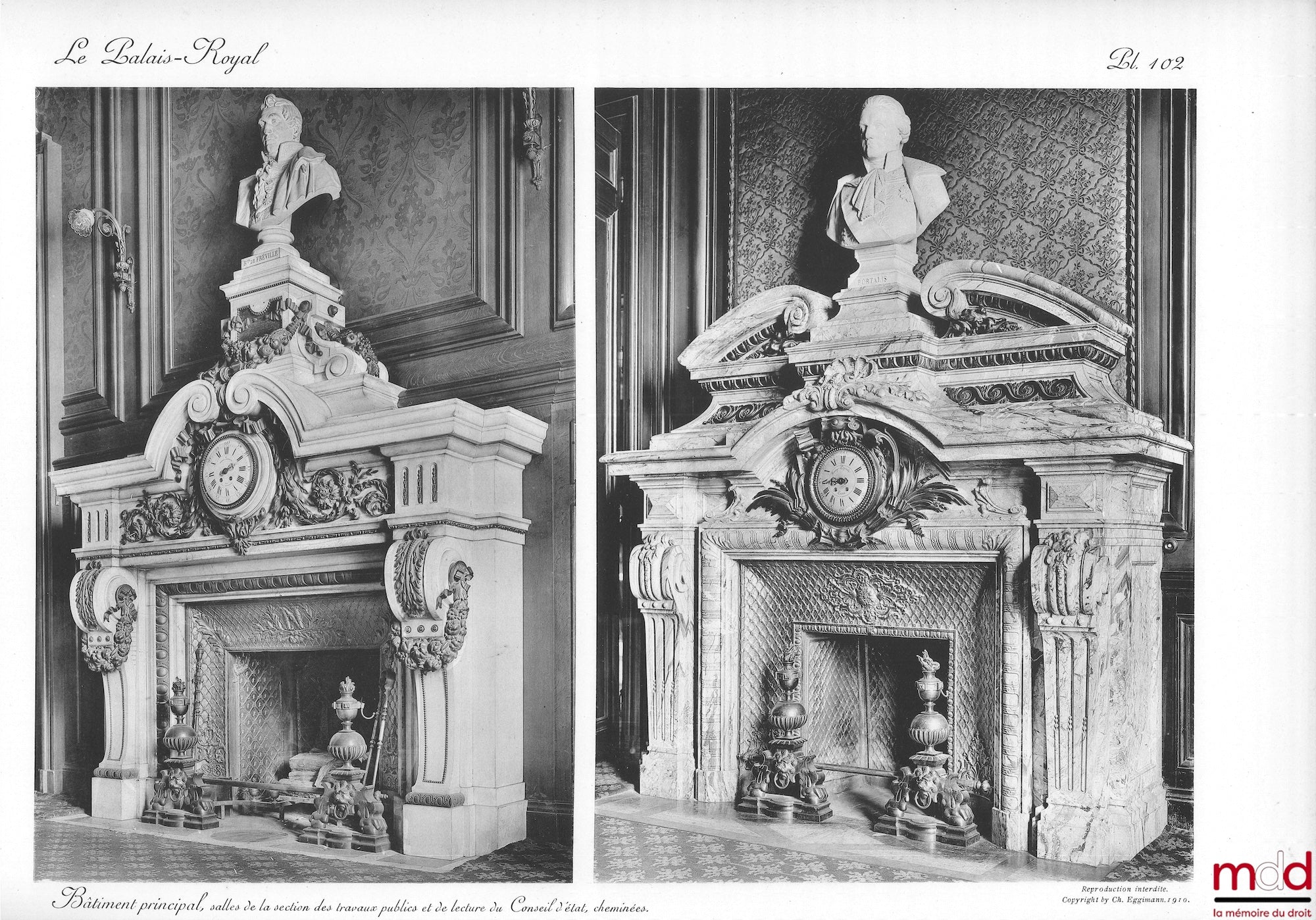 [Palais Royal - Conseil d’État], DUPEZARD (Émile) – LE PALAIS ROYAL DE PARIS, Architecture et Décoration, De Louis XV à nos jours